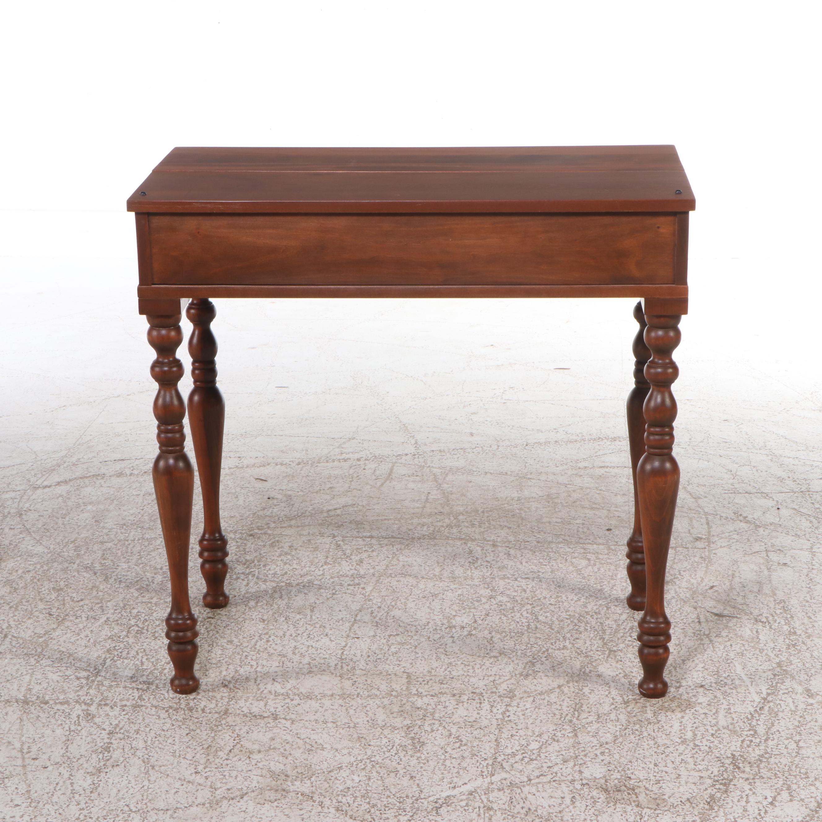 Walnut Spinet Writing Desk with Turned Legs