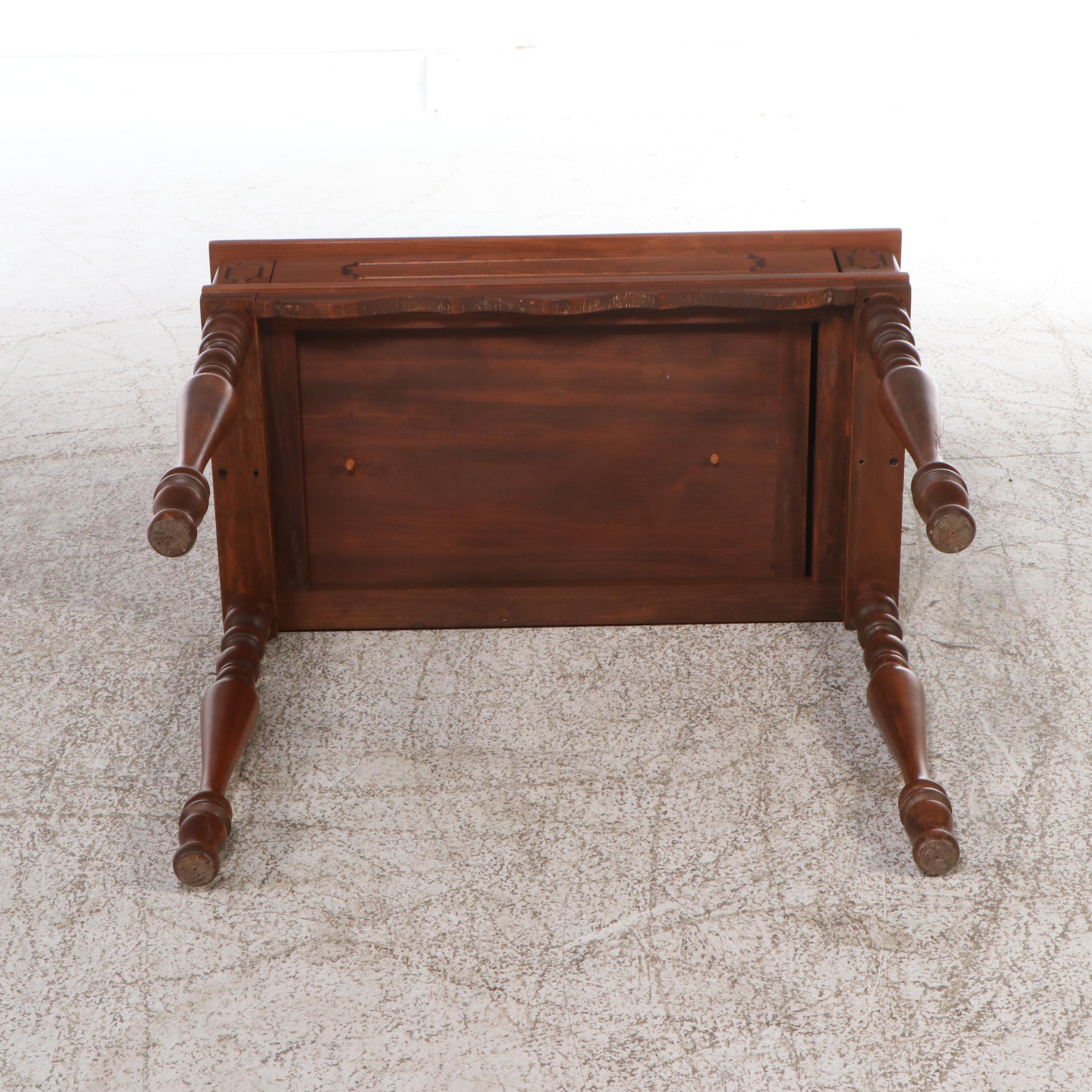 Walnut Spinet Writing Desk with Turned Legs