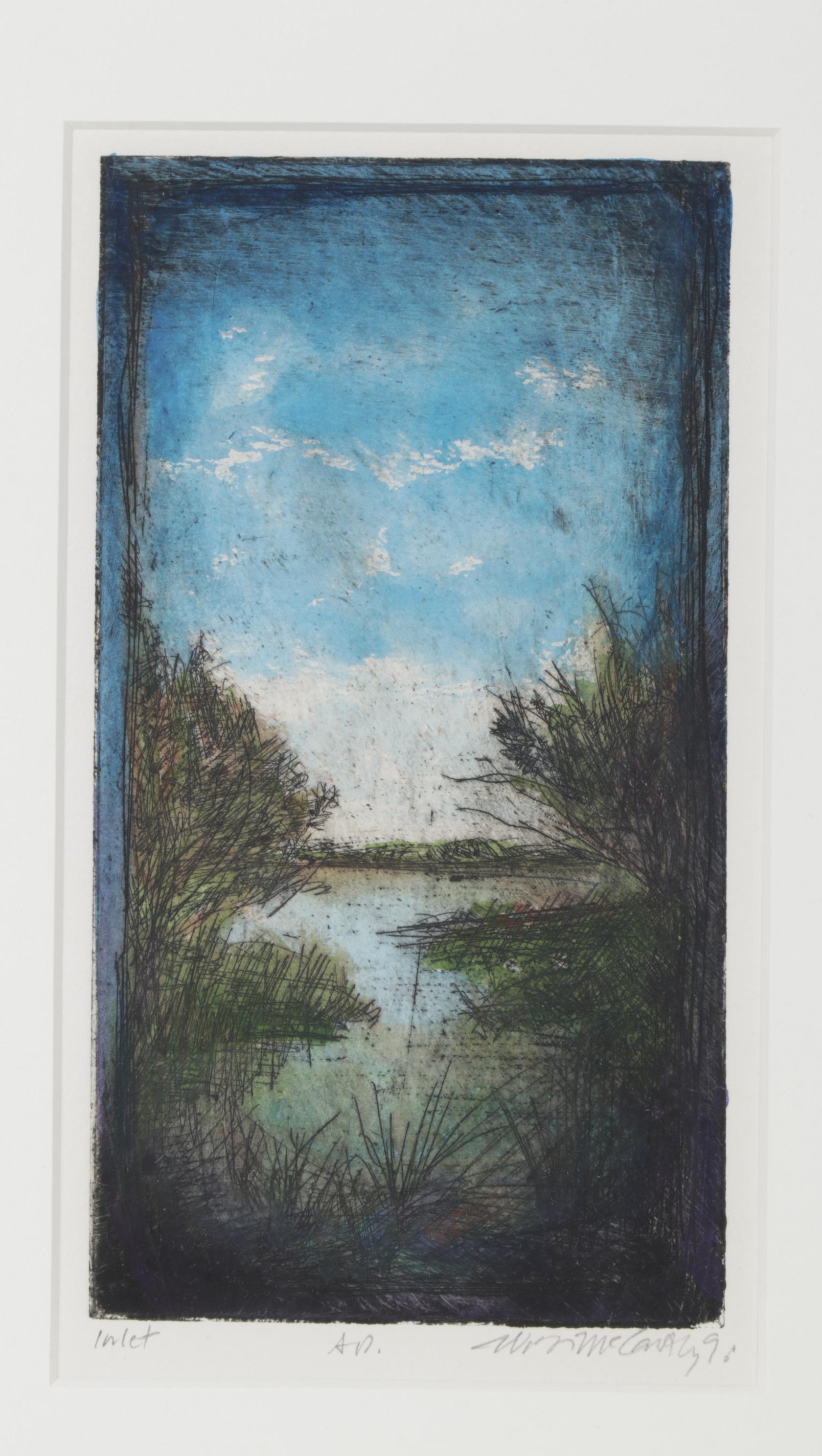 William McCarthy "Inlet" Hand-Colored Etching, 1996