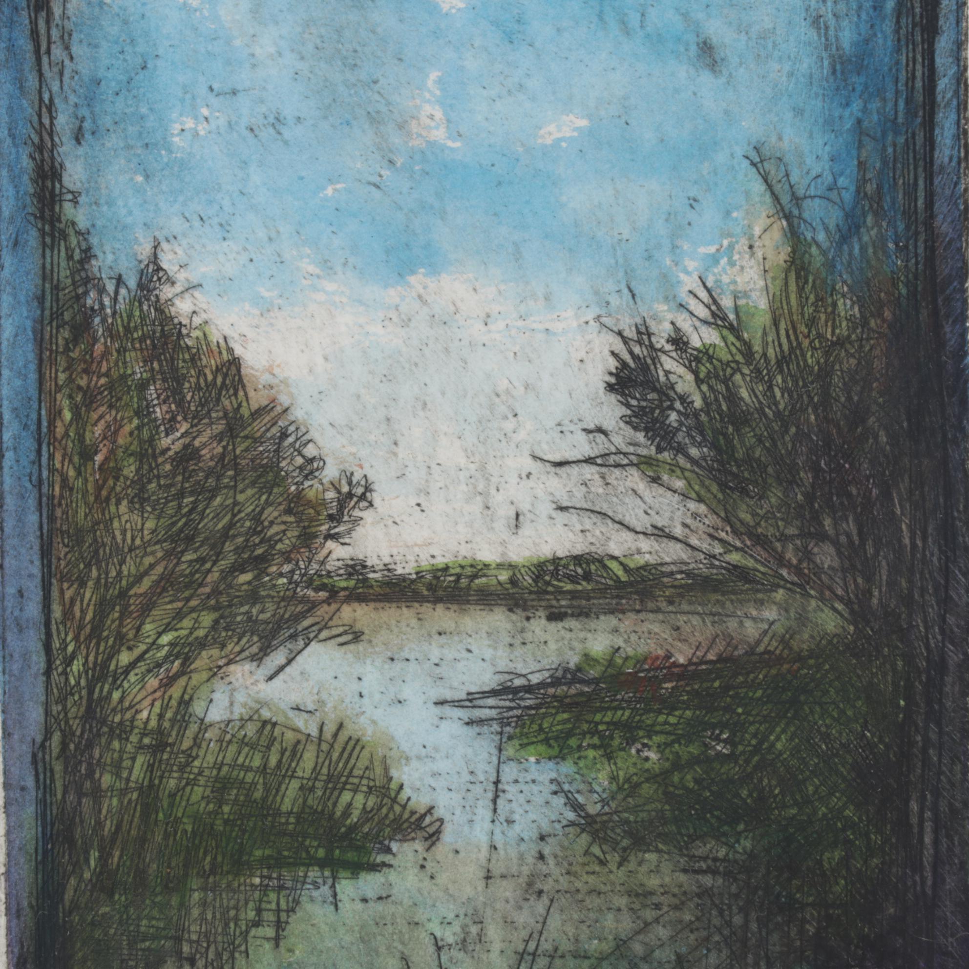 William McCarthy "Inlet" Hand-Colored Etching, 1996