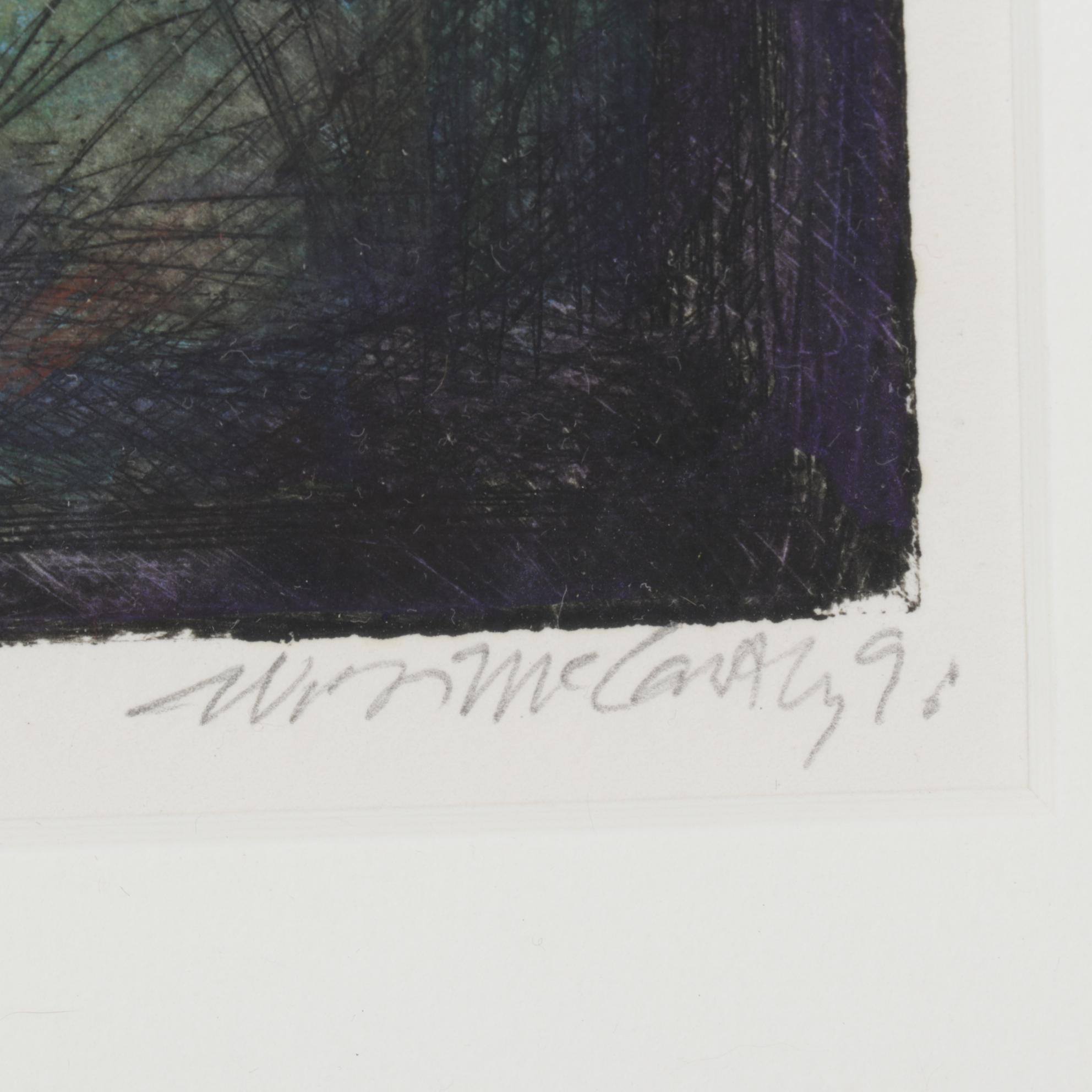 William McCarthy "Inlet" Hand-Colored Etching, 1996