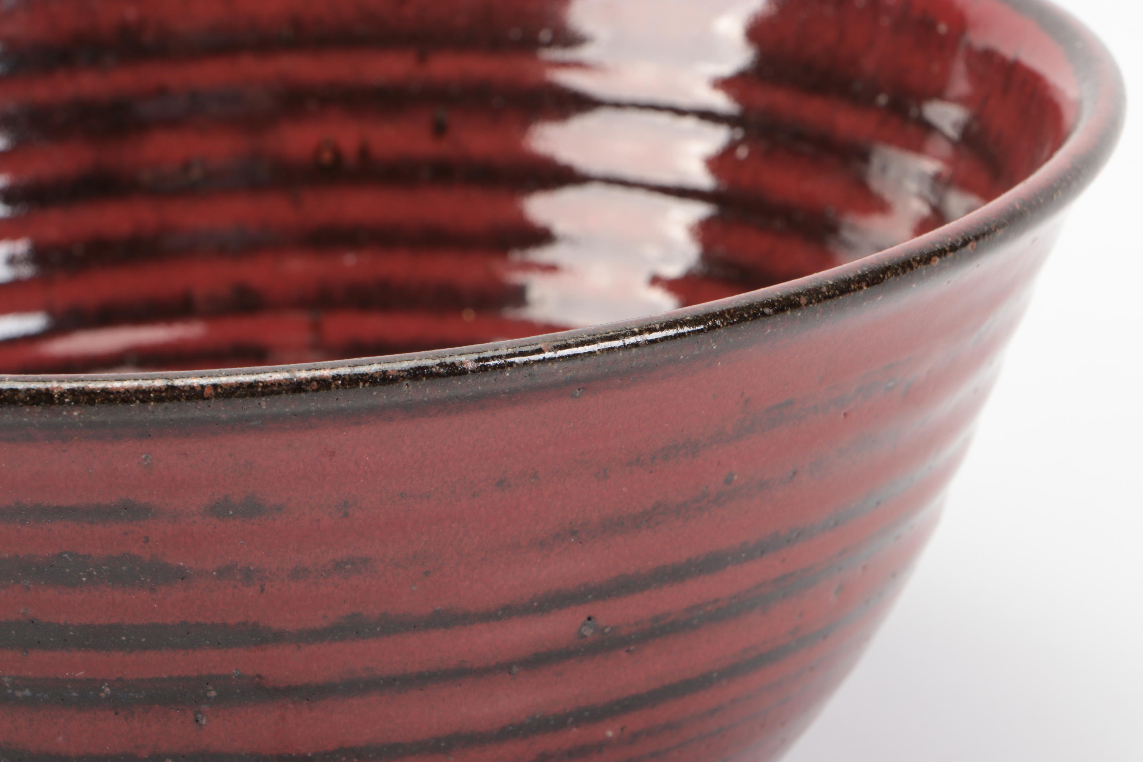 Parsley Pottery Brown and Red Glazed Ceramic Bowls and Other Ice Lip Pitcher