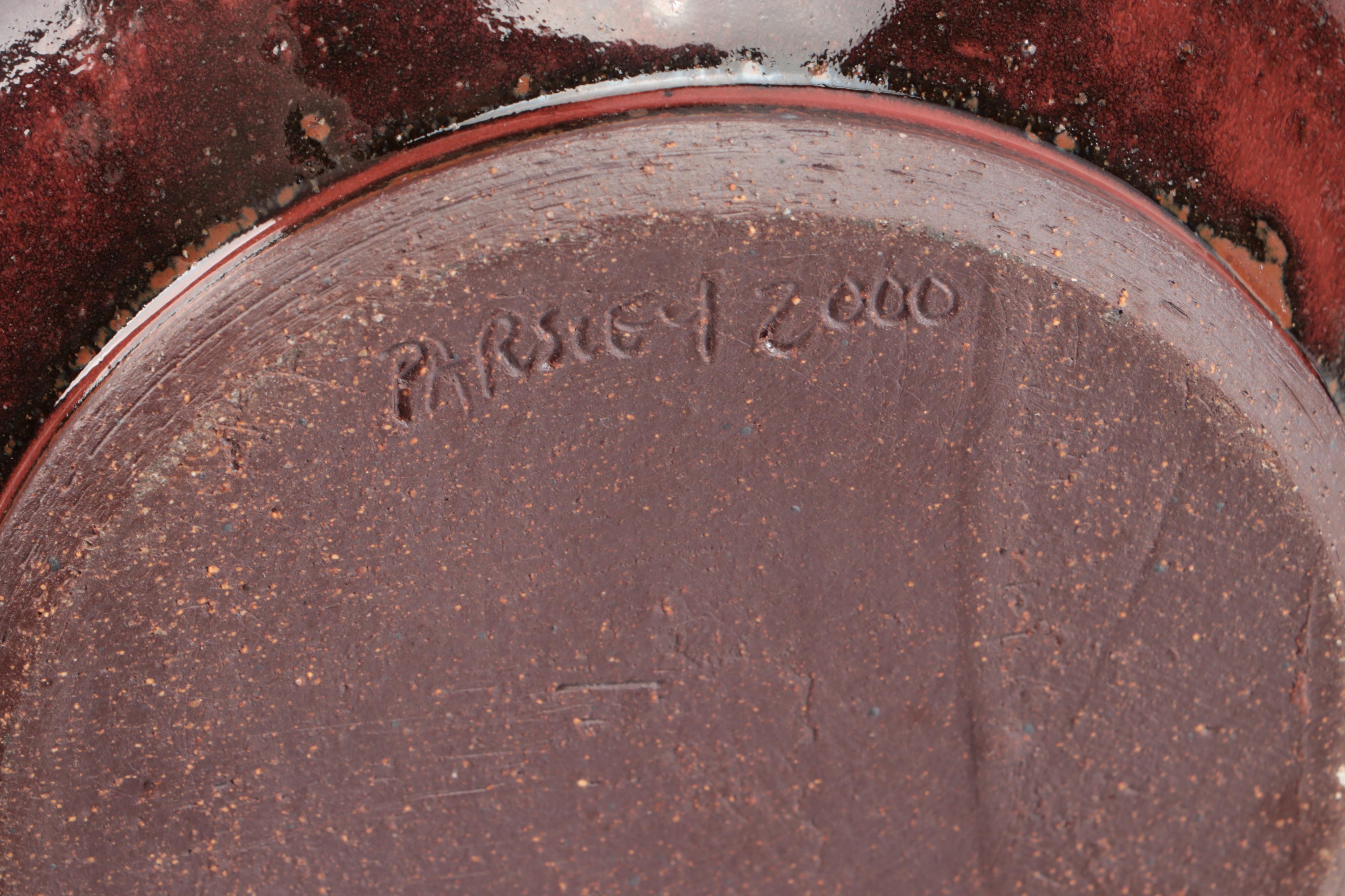 Parsley Pottery Brown and Red Glazed Ceramic Bowls and Other Ice Lip Pitcher