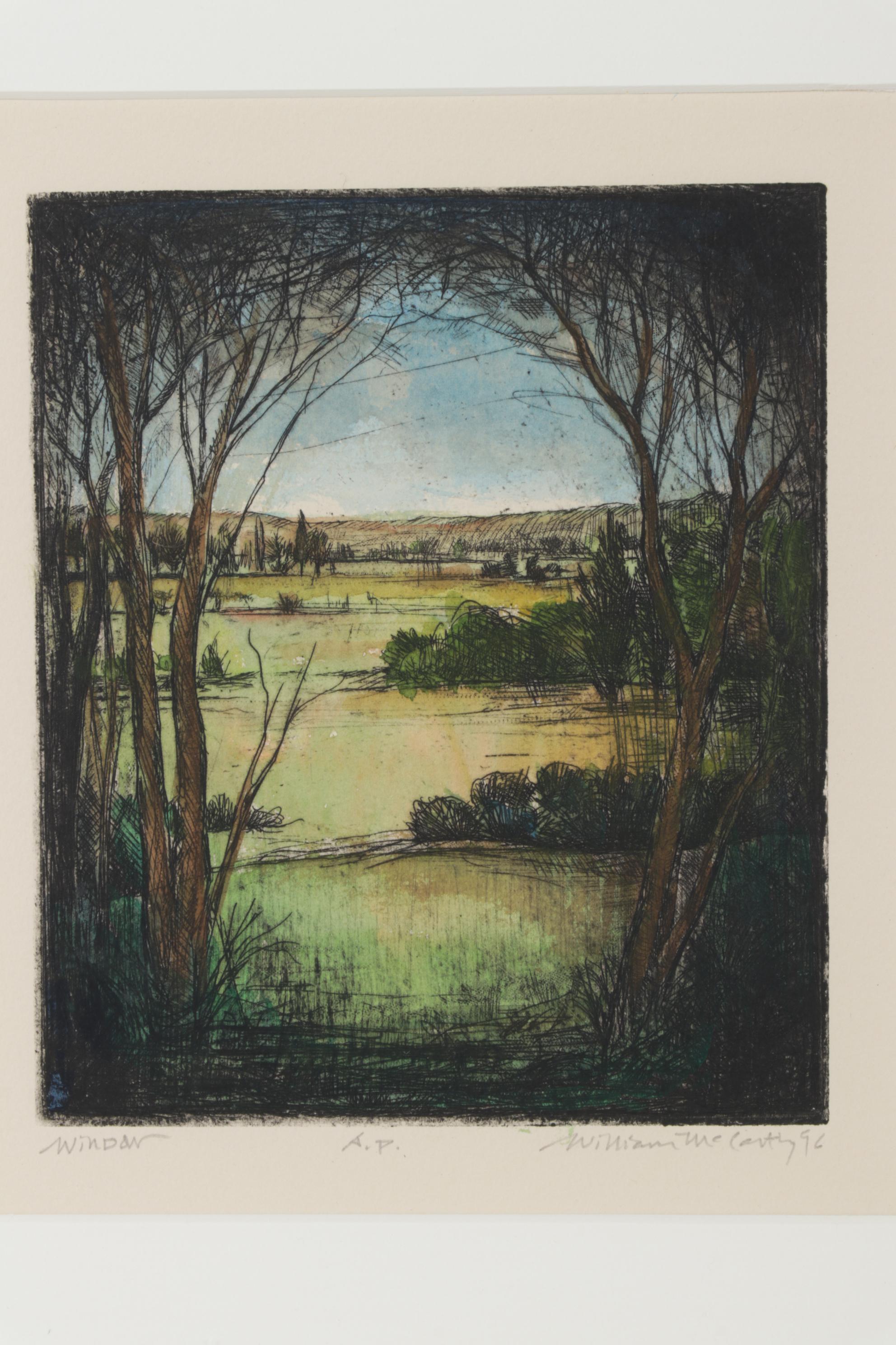 William McCarthy "Window" Hand-Colored Etching, 1996