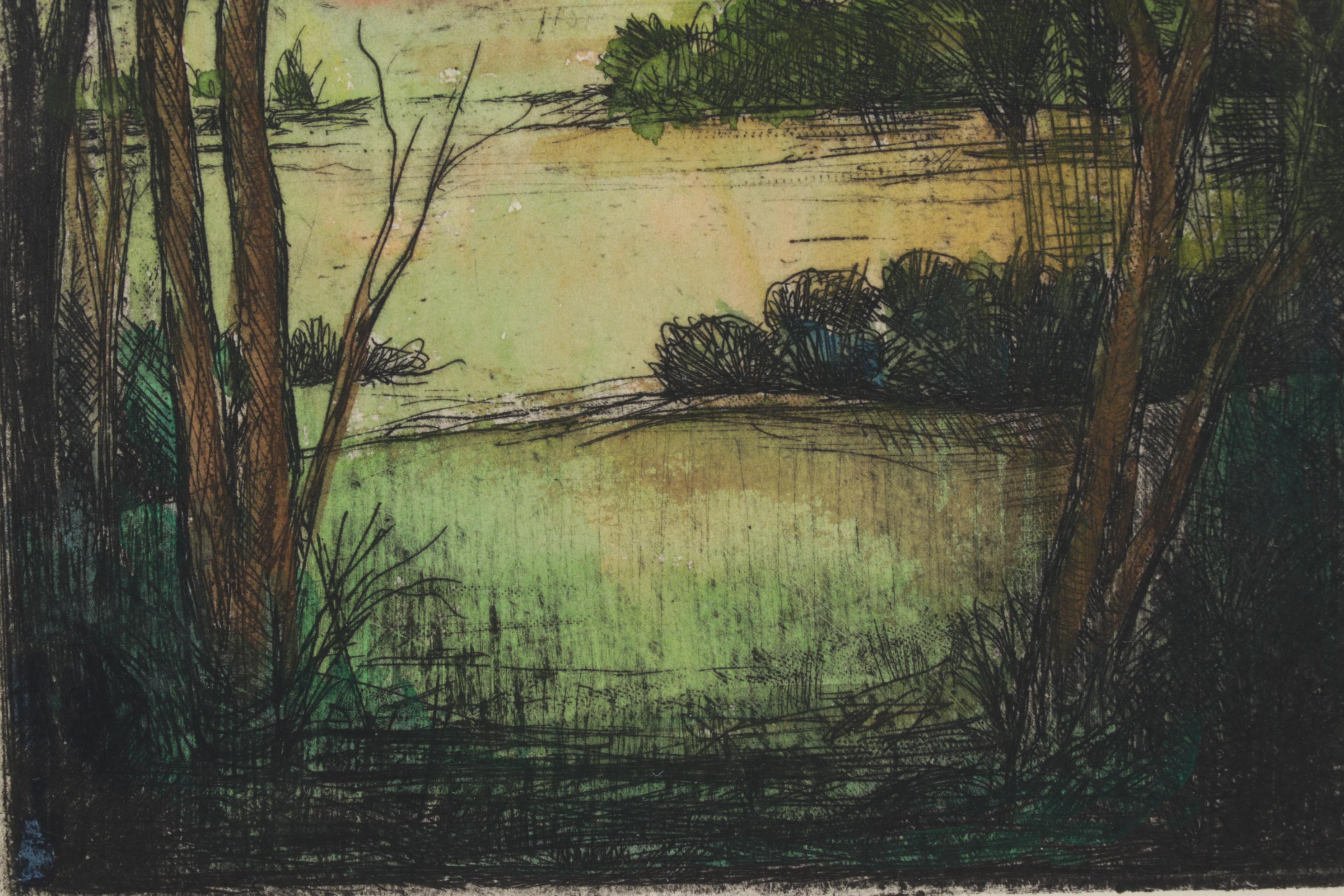 William McCarthy "Window" Hand-Colored Etching, 1996