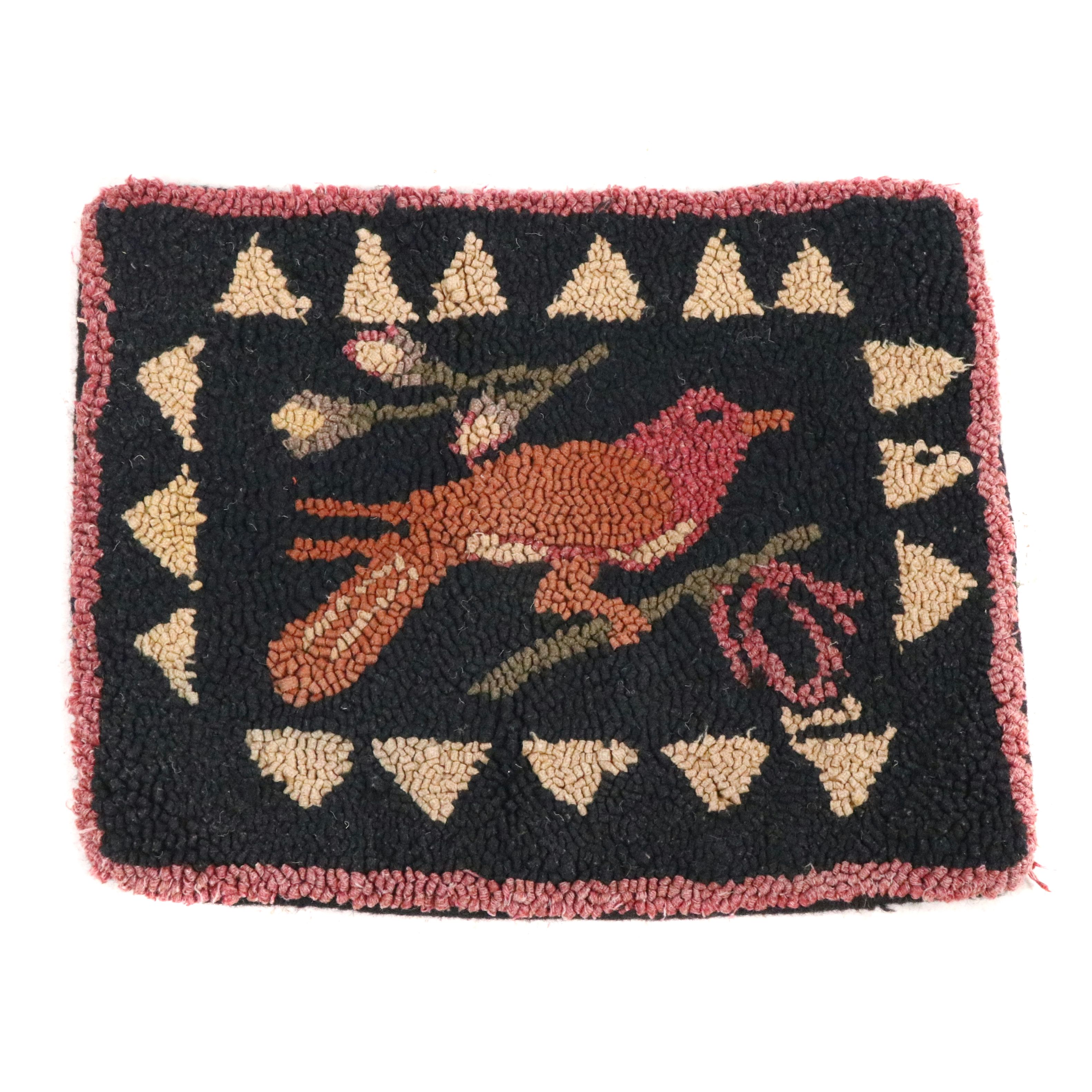 1'7 x 1'3 Hand-Hooked Americana Bird Wool Accent Rug