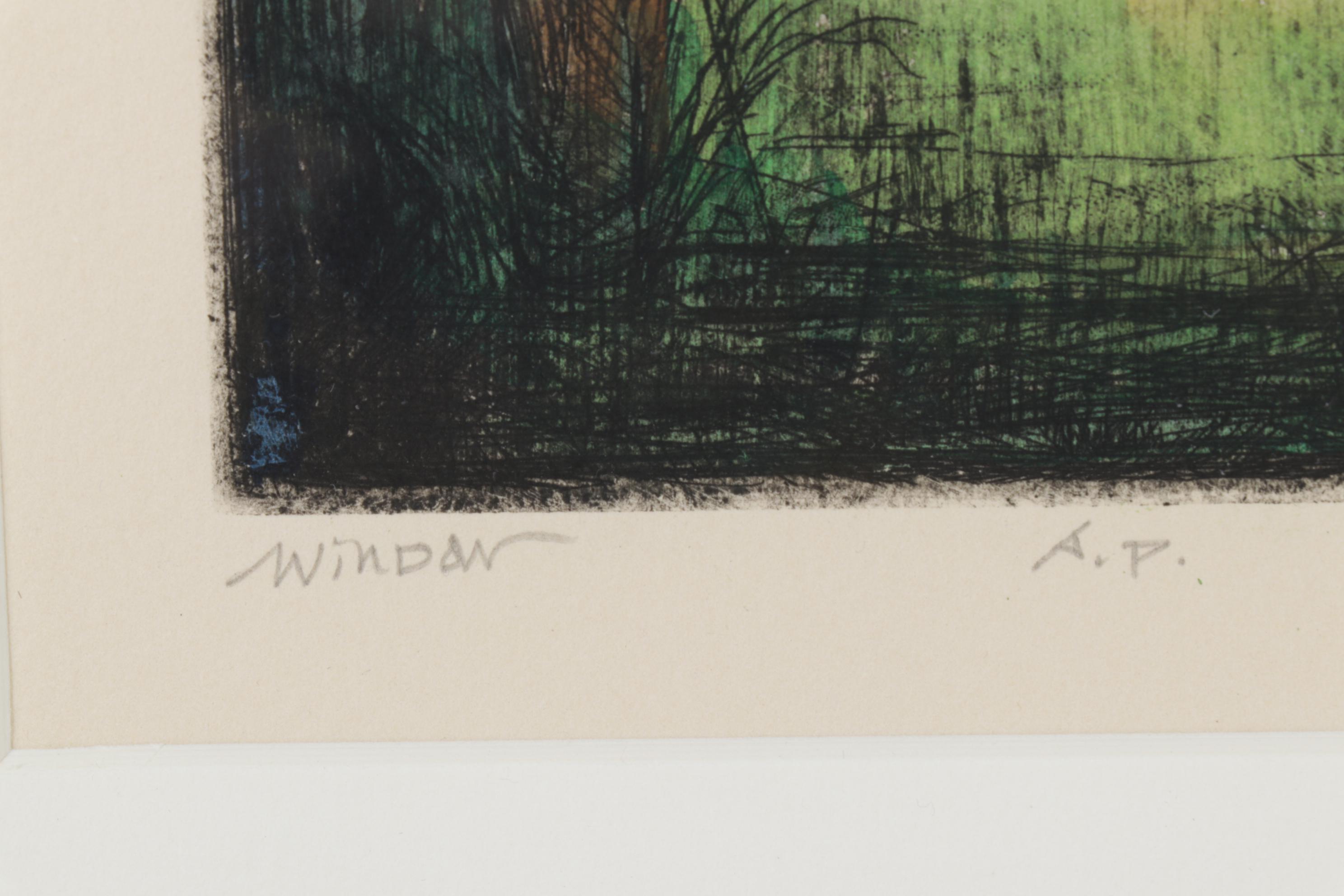 William McCarthy "Window" Hand-Colored Etching, 1996