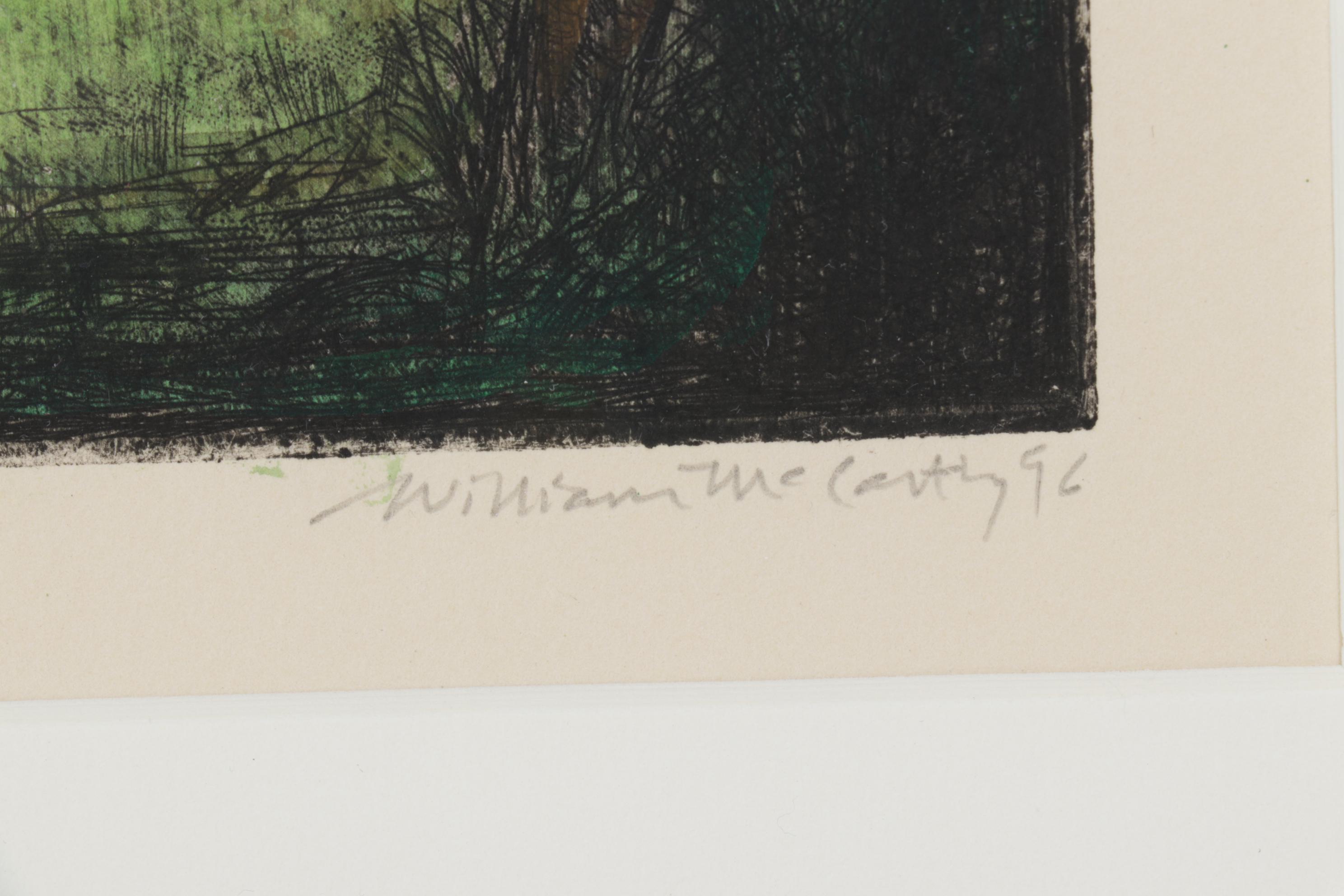 William McCarthy "Window" Hand-Colored Etching, 1996