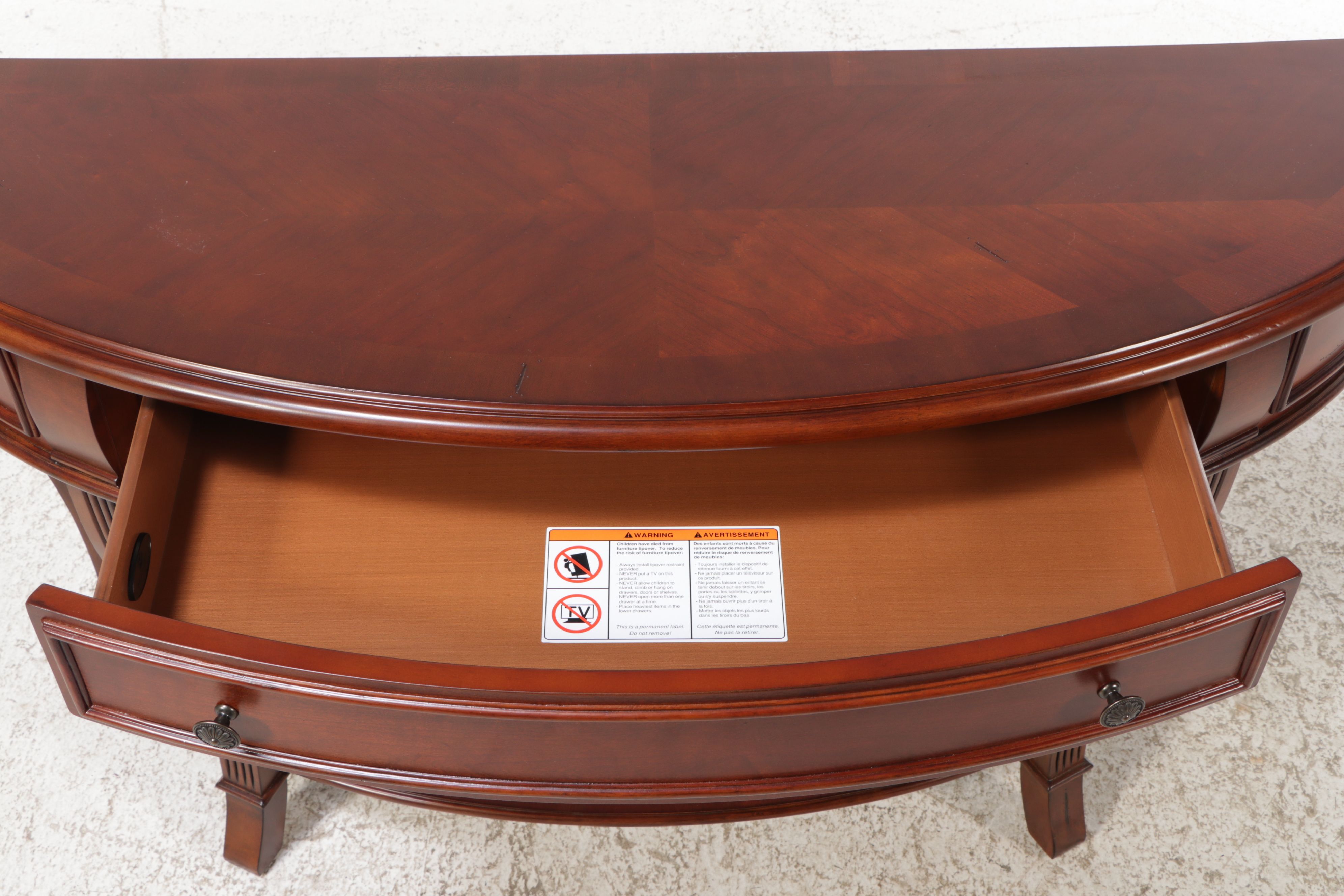 Hooker Furniture Mahogany Demilune Hall Table