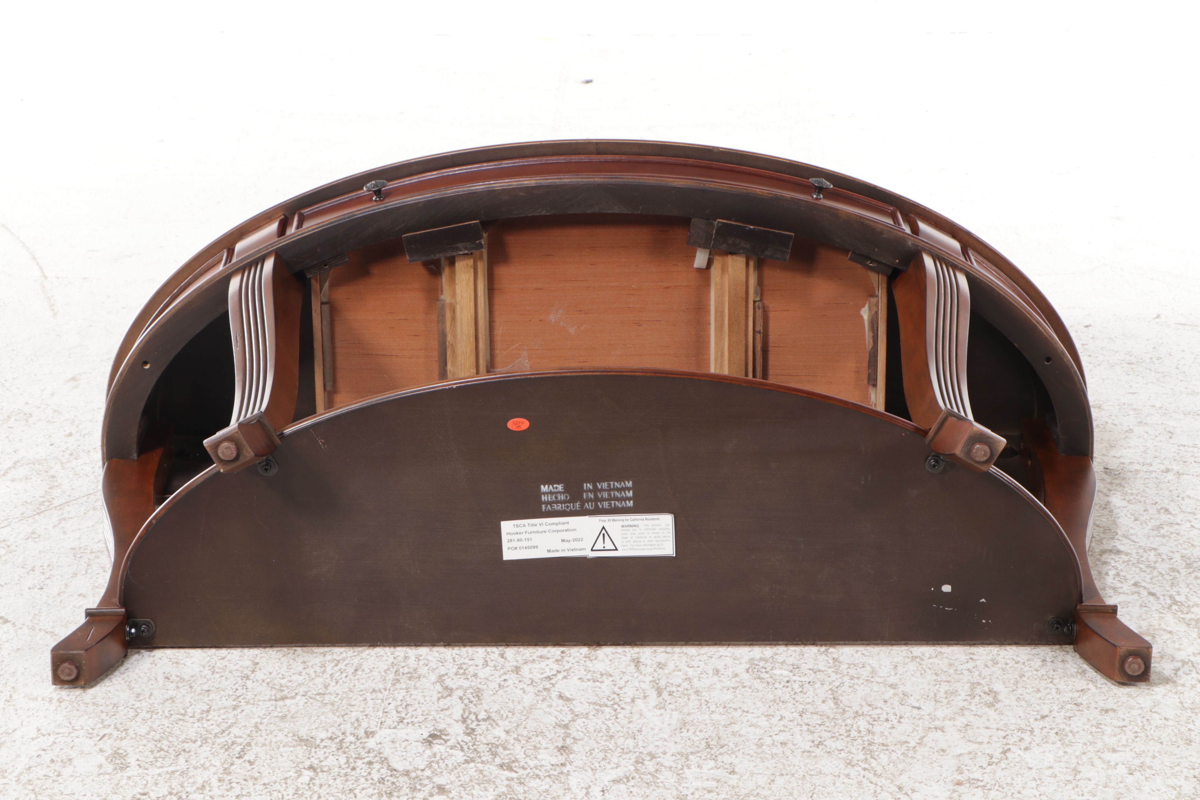 Hooker Furniture Mahogany Demilune Hall Table