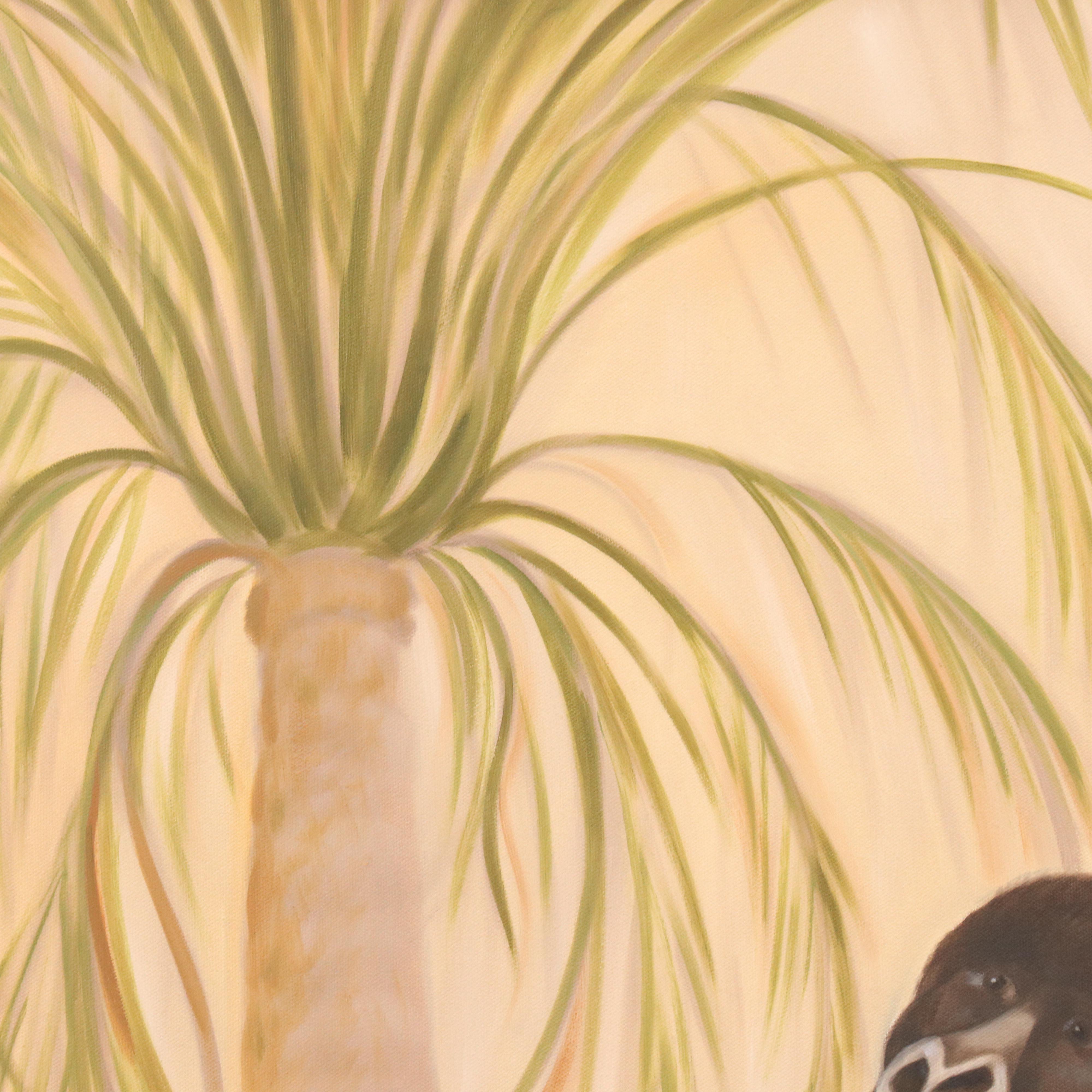 Oil Painting of Gorilla Parents and Baby, Circa 2000