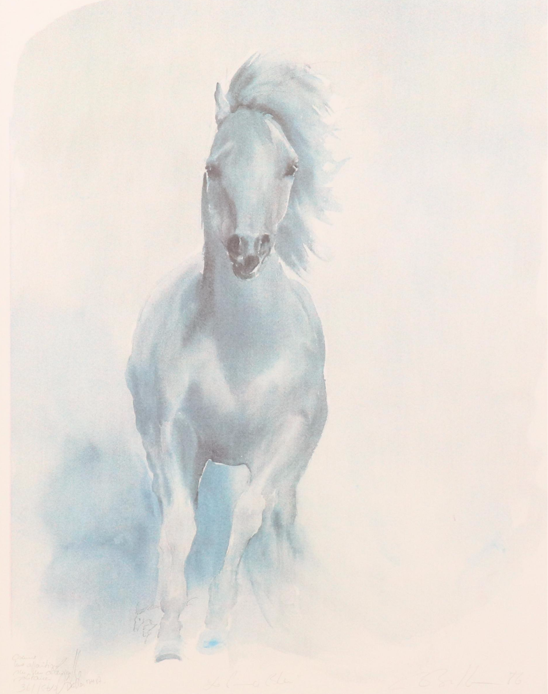 Béatrice Bulteau Equine Serigraph "Le Prince Bleu," 1986