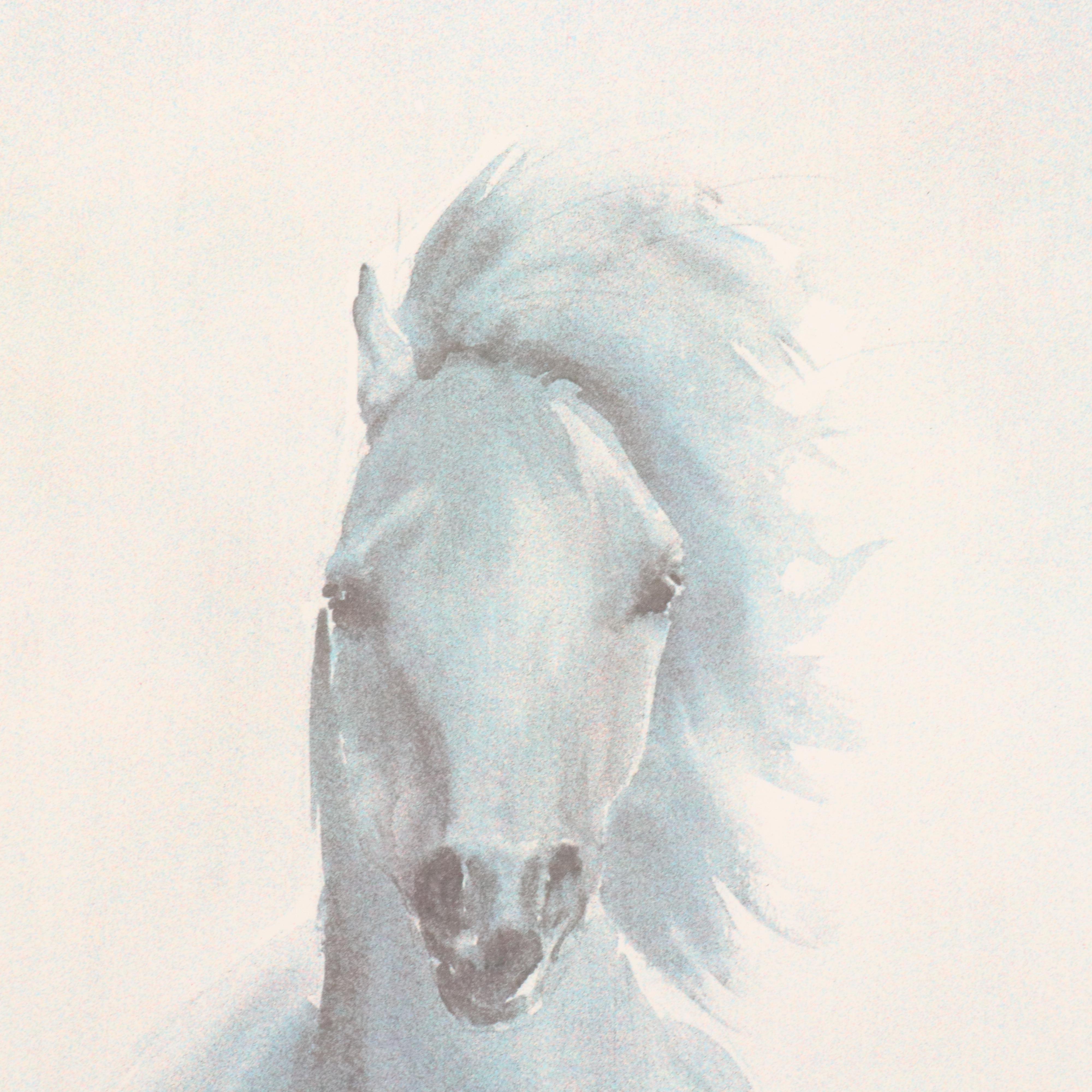 Béatrice Bulteau Equine Serigraph "Le Prince Bleu," 1986