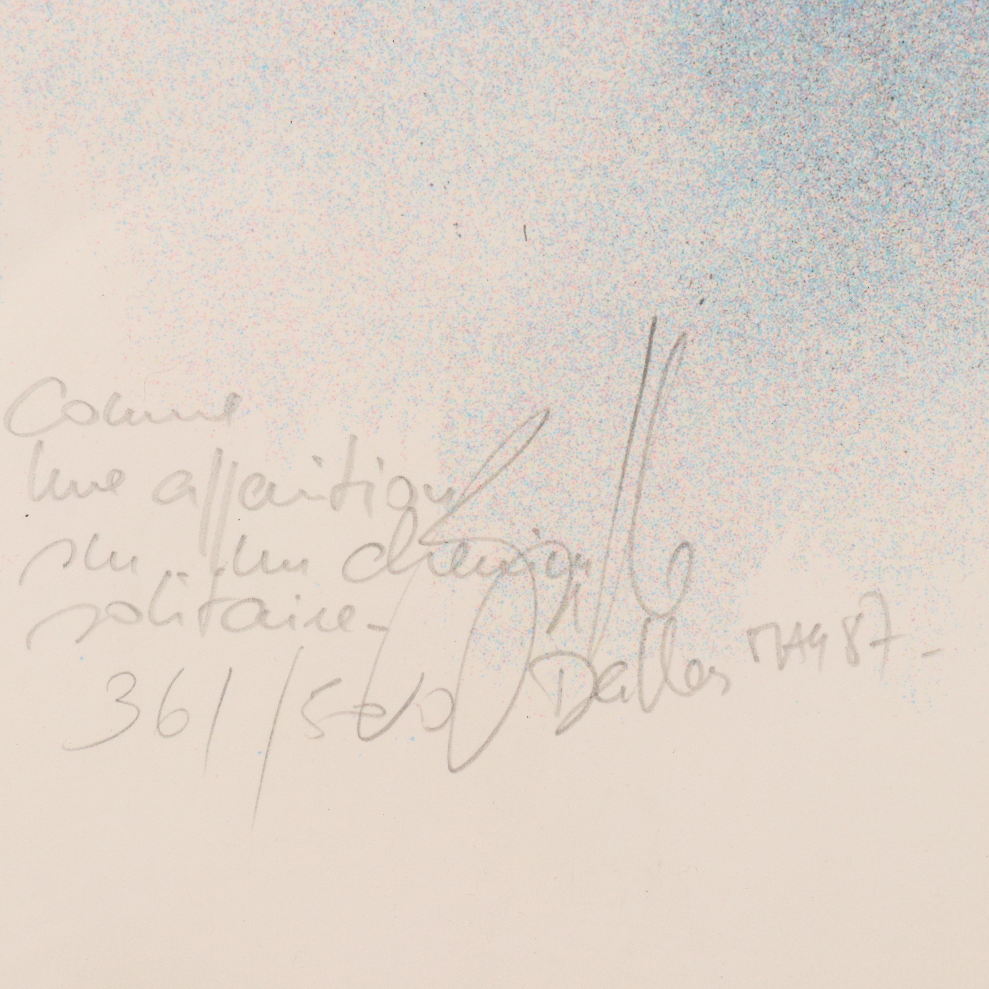 Béatrice Bulteau Equine Serigraph "Le Prince Bleu," 1986