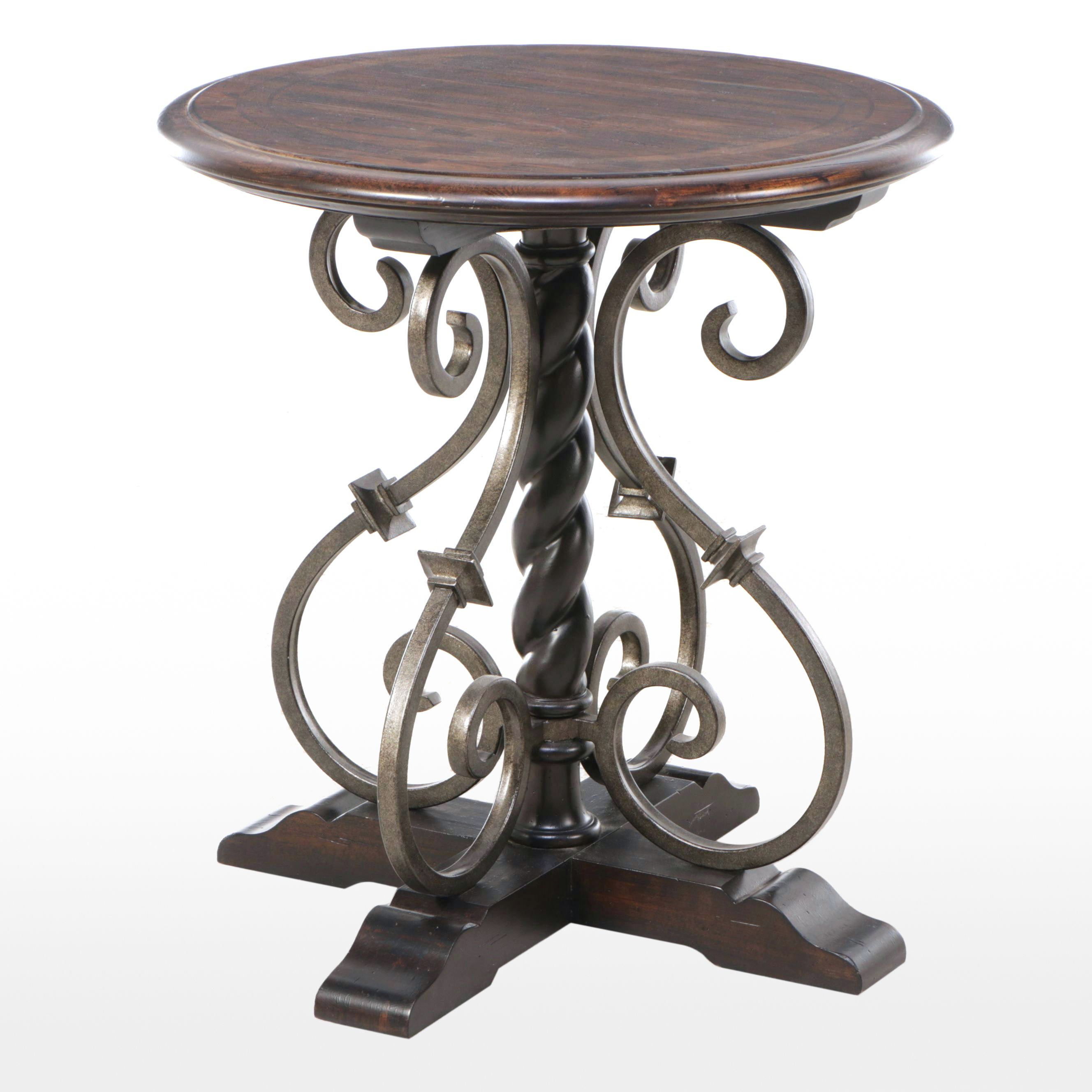 Hooker Furniture Contemporary Wood and Wrought Metal Side Table