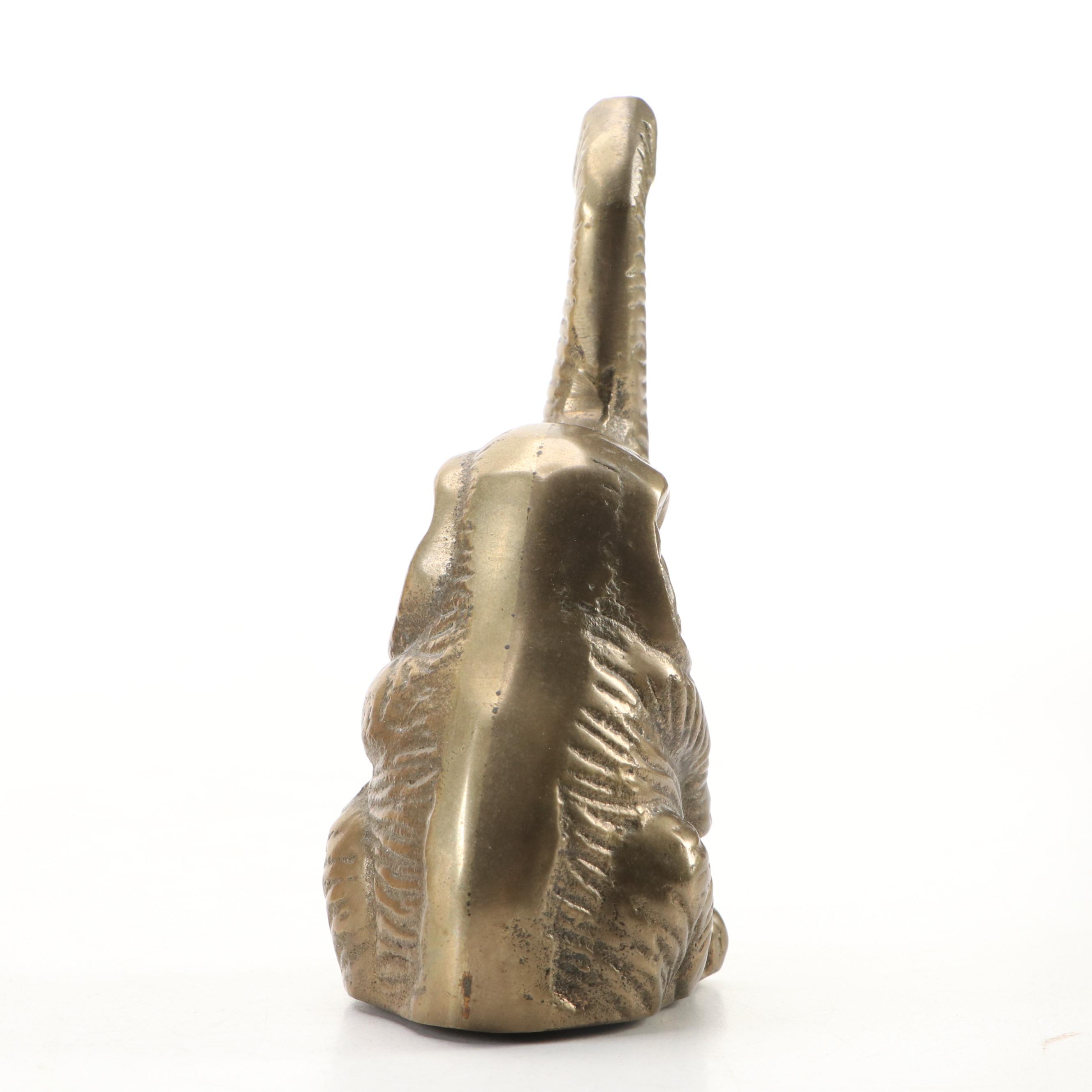 Brass Elephant with Wall Hanging Plaques