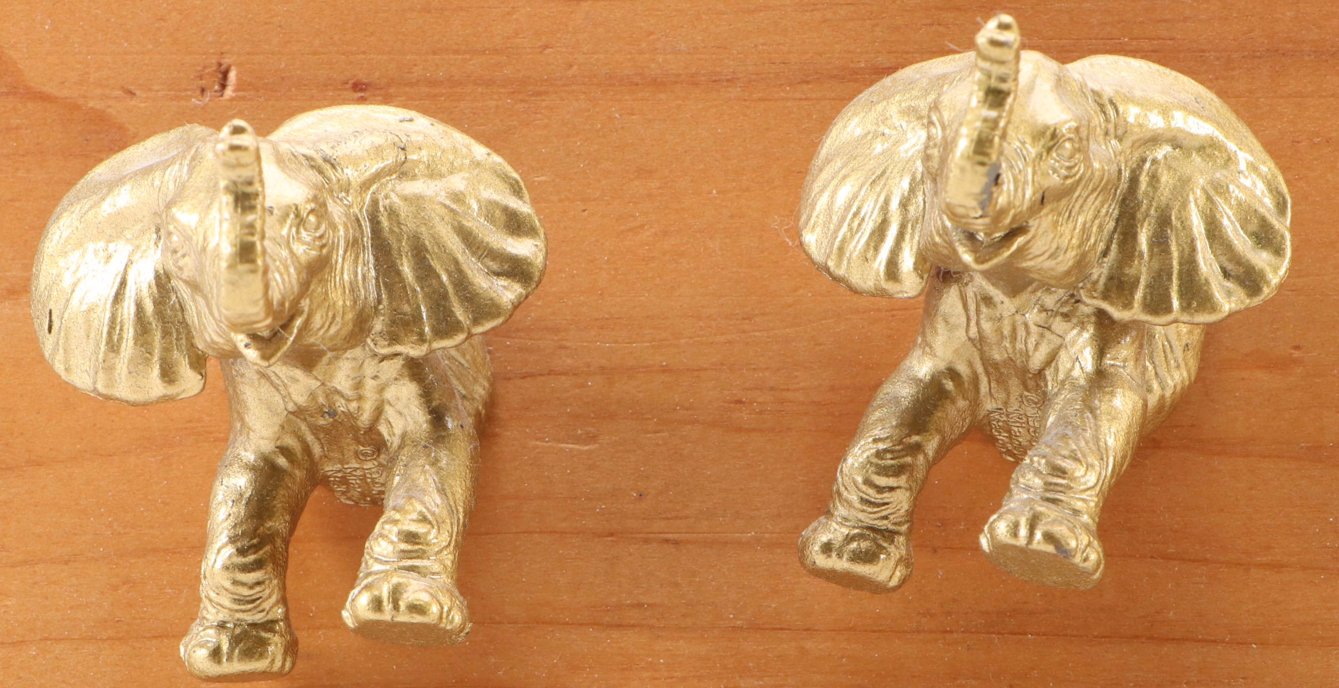Brass Elephant with Wall Hanging Plaques