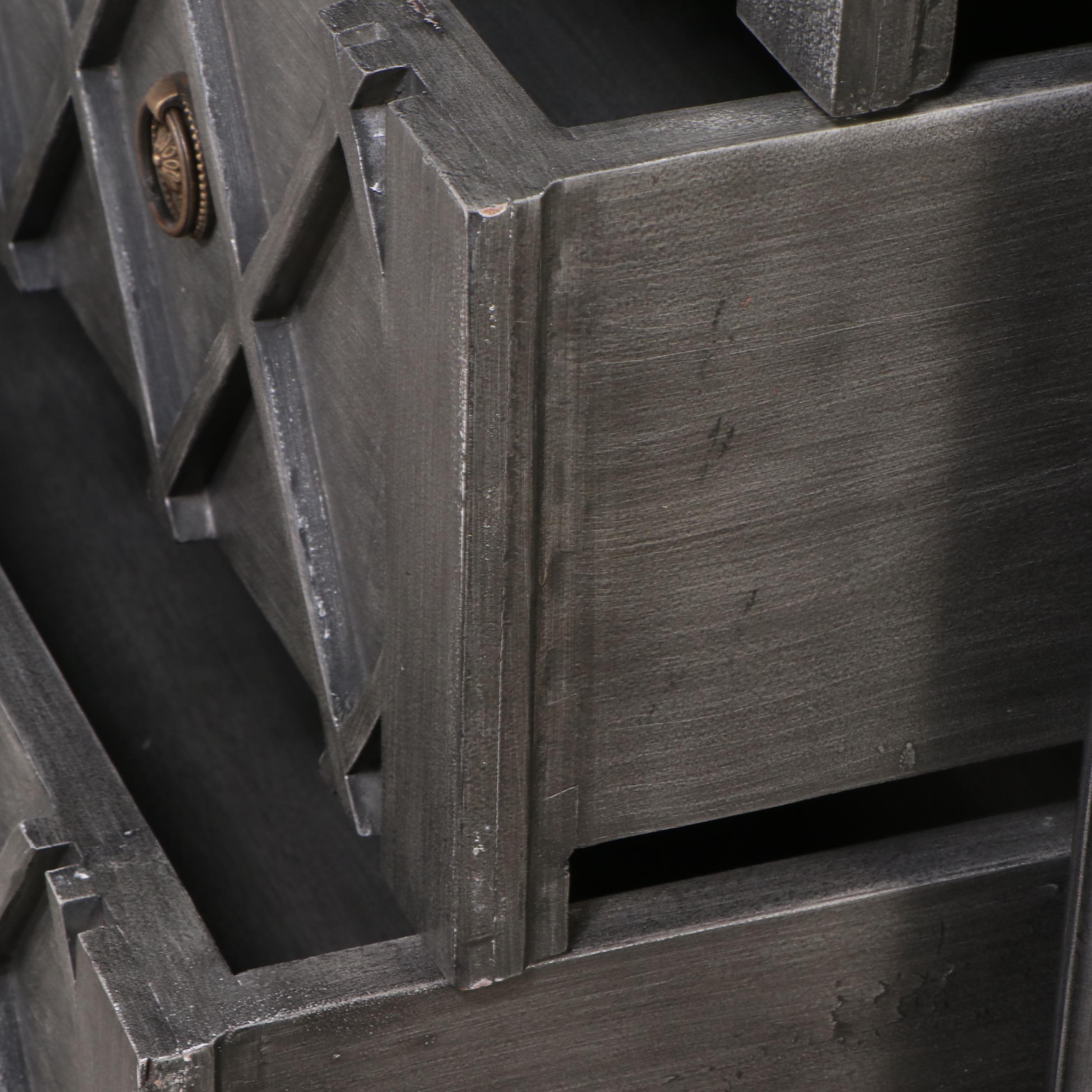 Contemporary Painted Grey Three-Drawer Chest