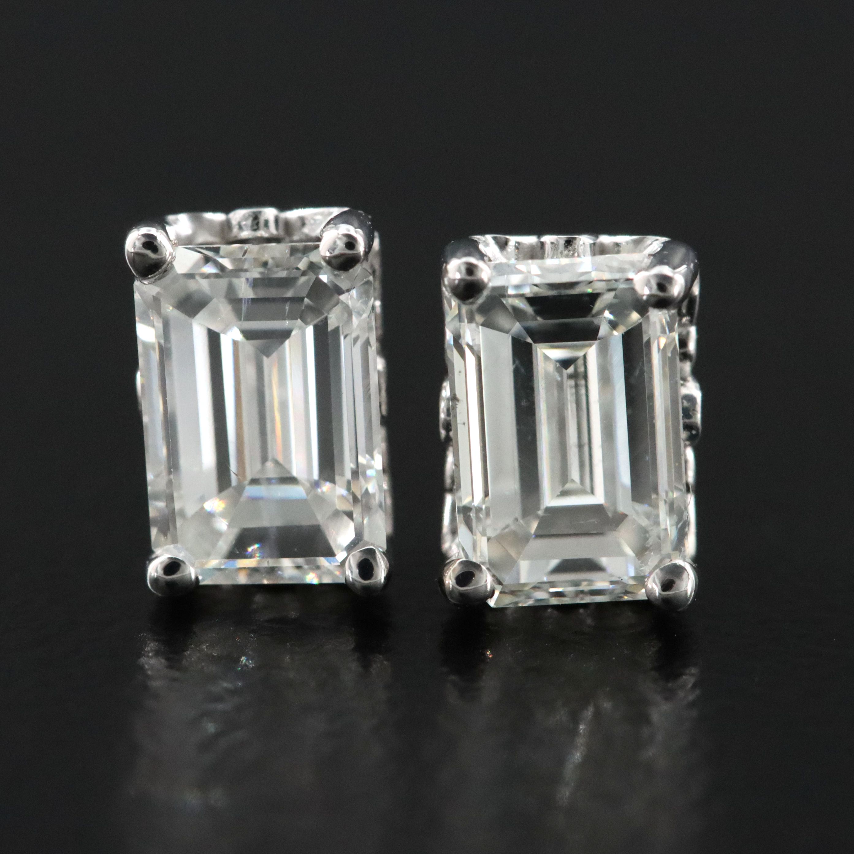 14K 1.47 CTW Solitaire Stud Earrings with GIA eReport