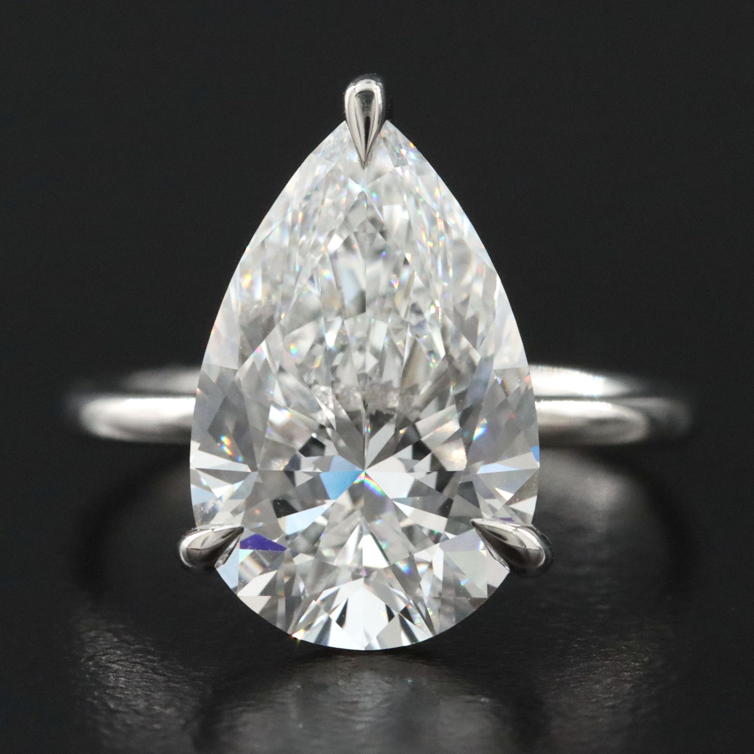 Platinum 5.08 CT Lab Grown Diamond Solitaire Ring with IGI Report