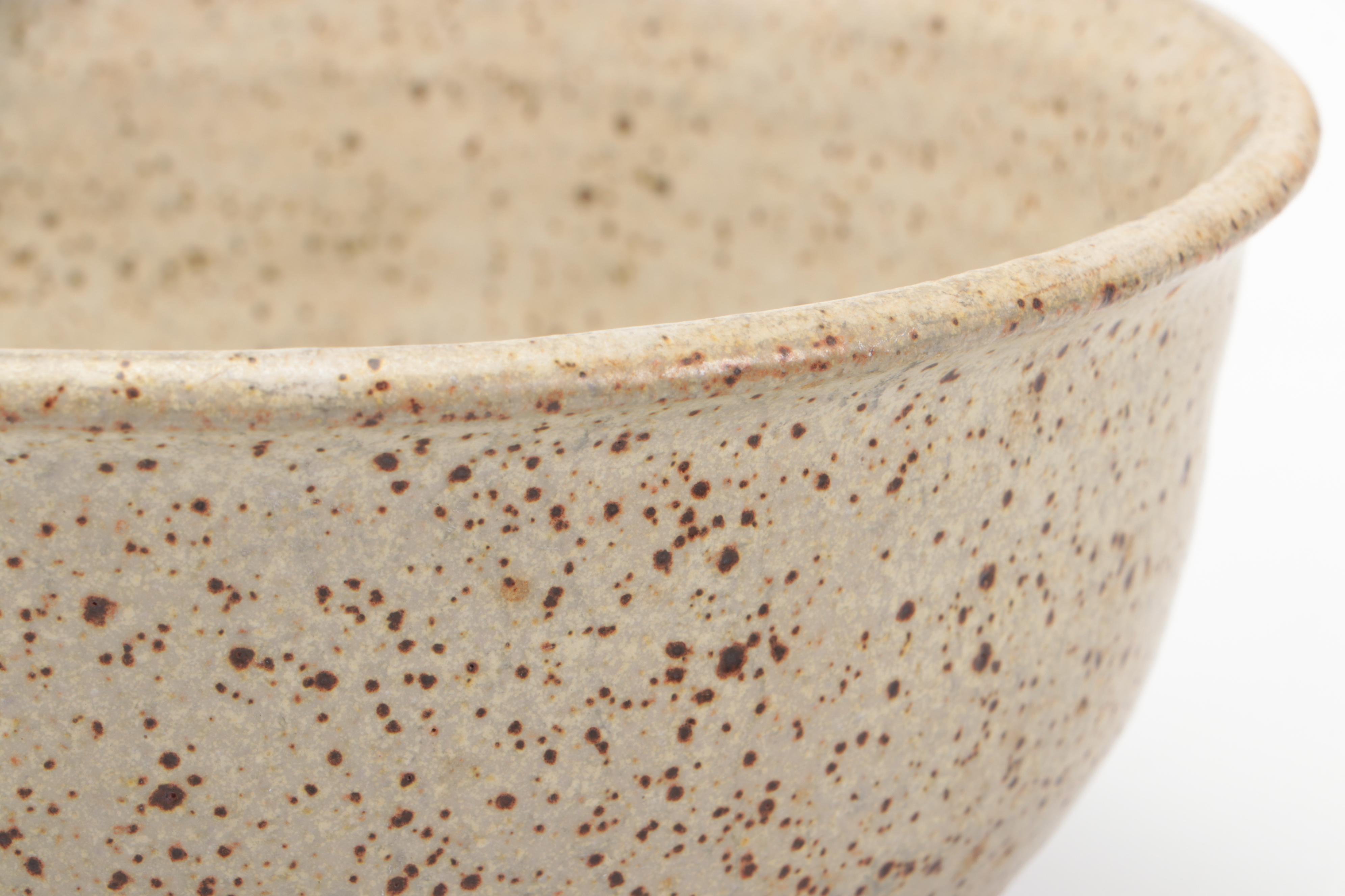 Ladybug Motif Glazed Earthenware Bowl with More Art Pottery Vessels