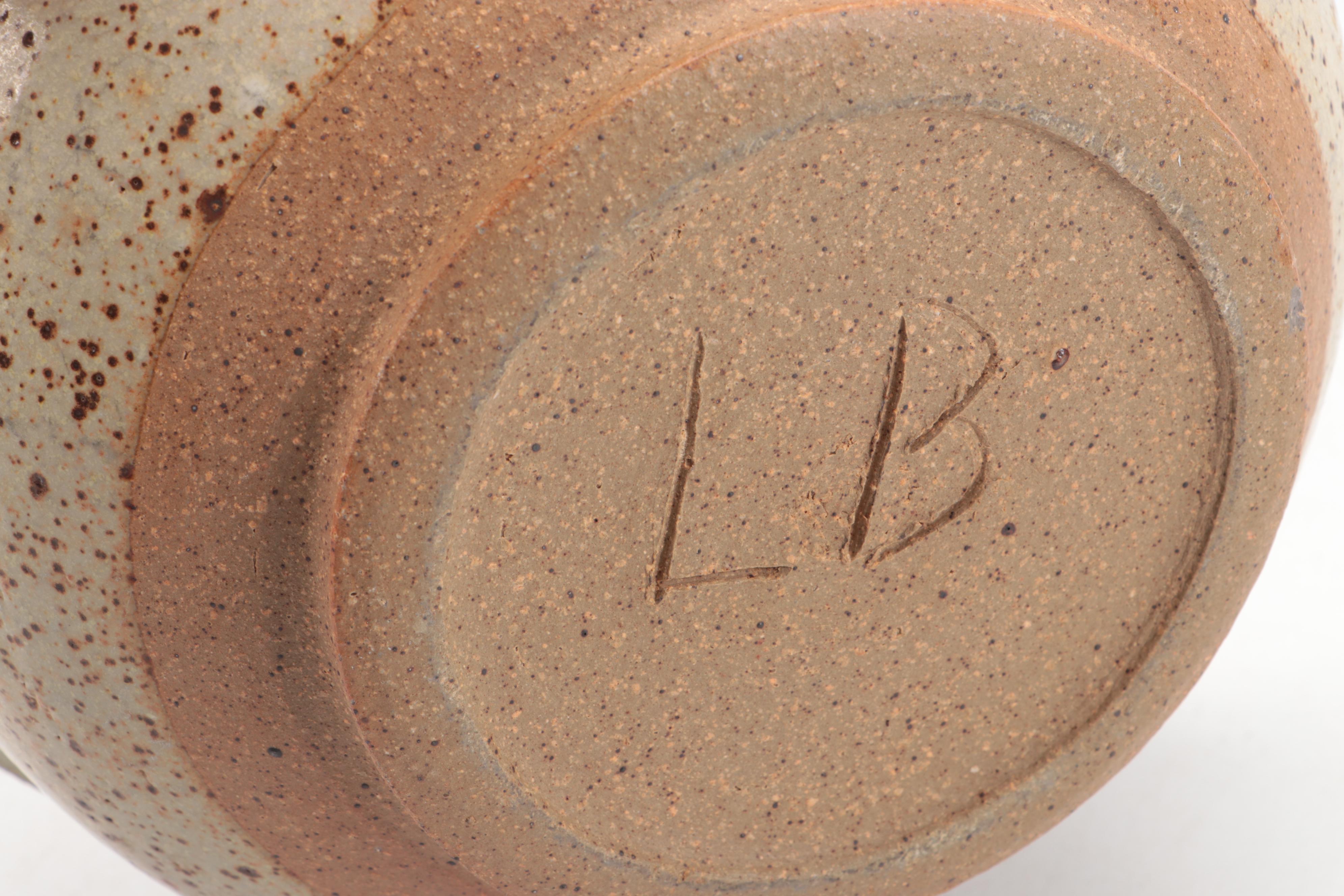 Ladybug Motif Glazed Earthenware Bowl with More Art Pottery Vessels