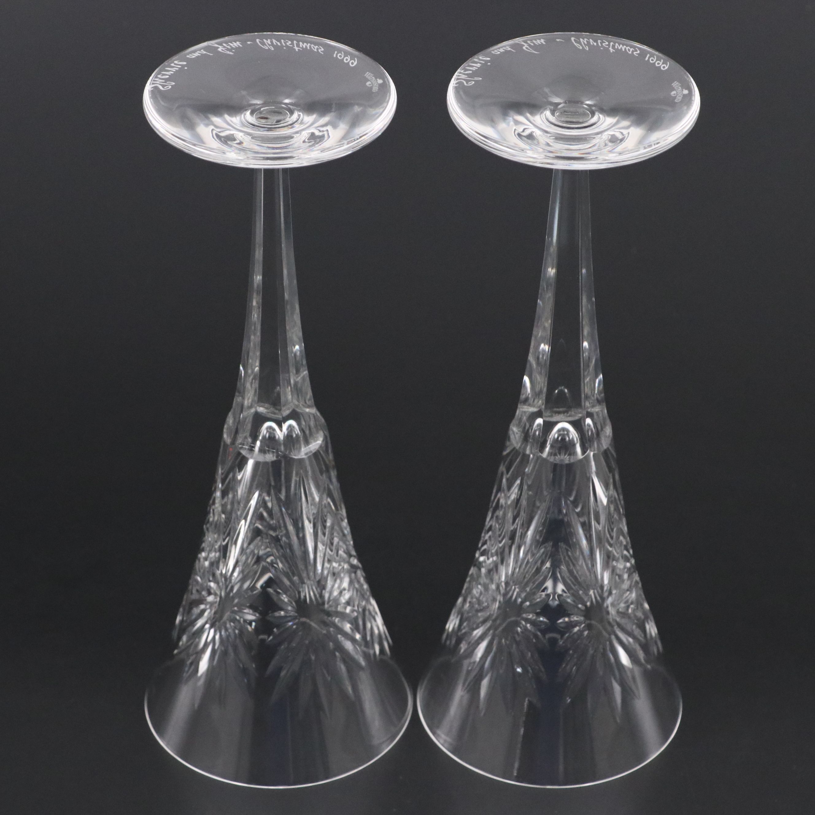 Waterford Crystal Millennium Series Champagne Flutes, 1999