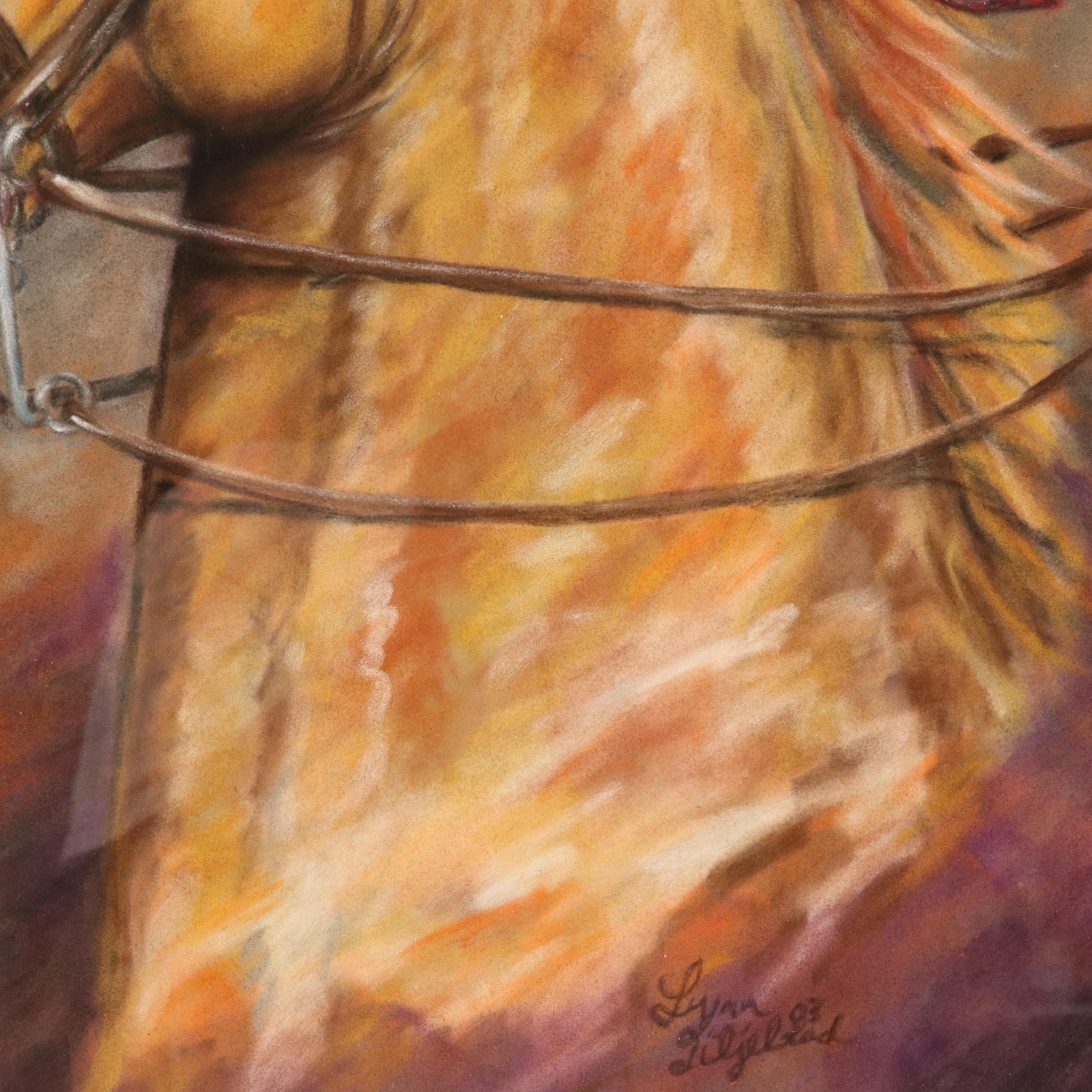 Lynn Liljeblad Equine Portrait Pastel Drawing "Prize Contender," 2003