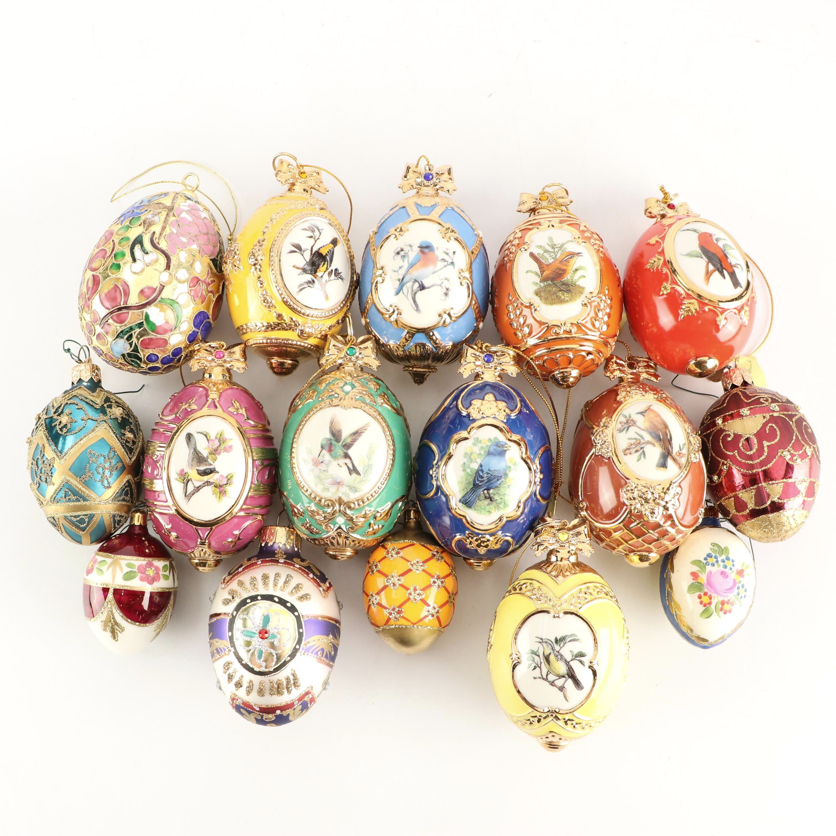 Danbury Mint "Birds of Splendor" and More Egg-Shaped Christmas Ornaments