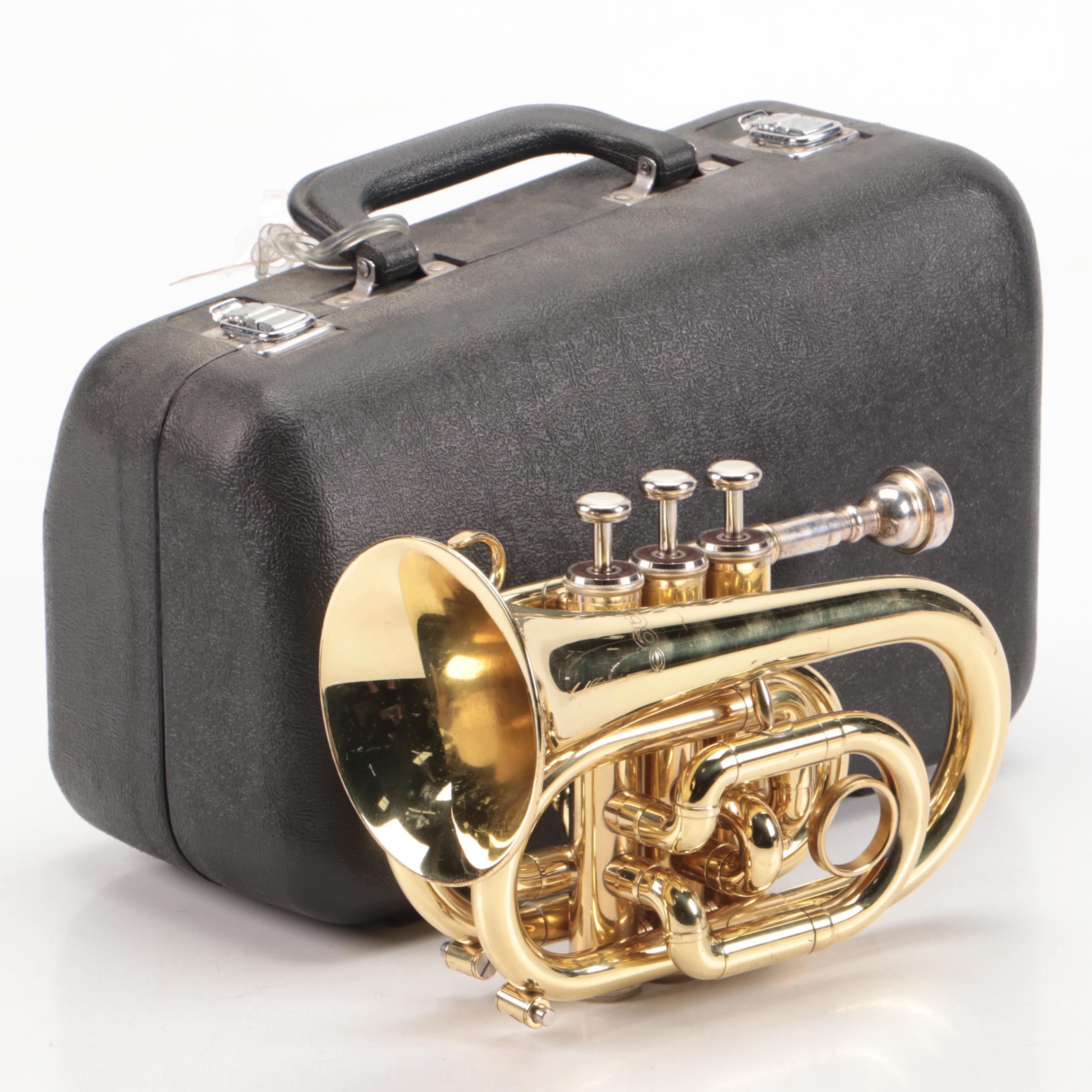 Mirage Brass Pocket Trumpet with Hardside Plastic Travel Case