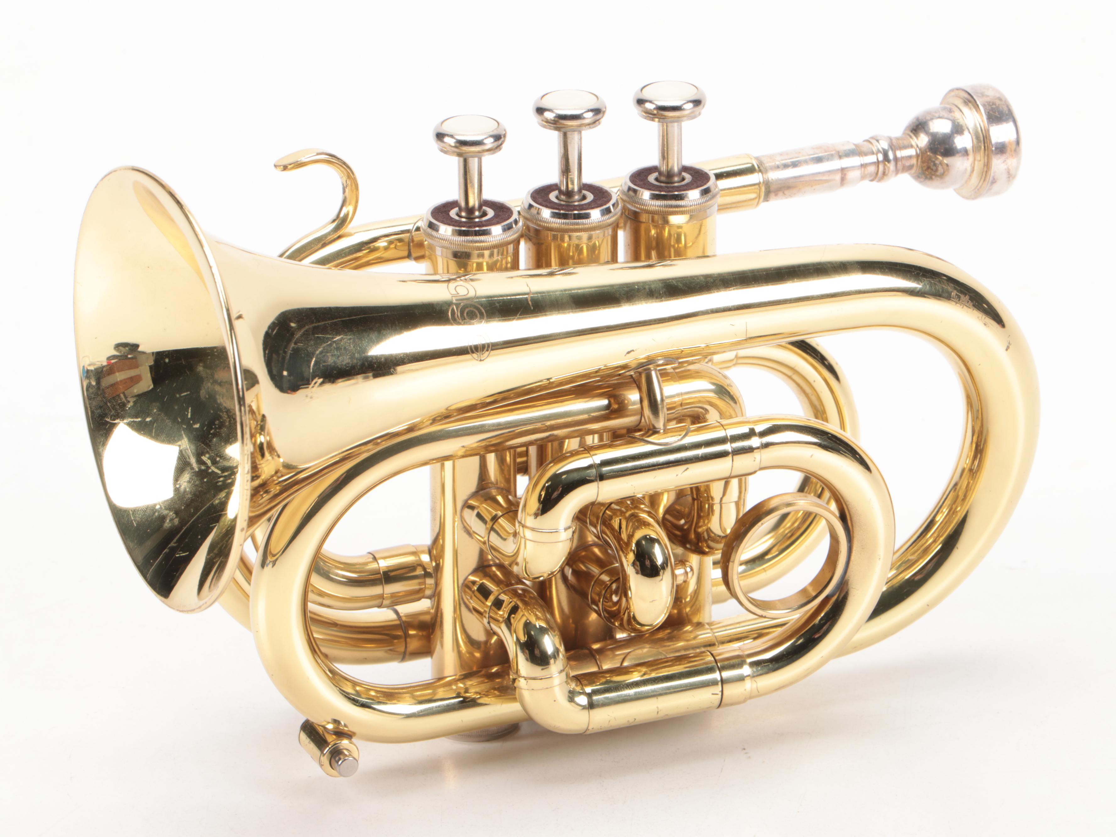 Mirage Brass Pocket Trumpet with Hardside Plastic Travel Case