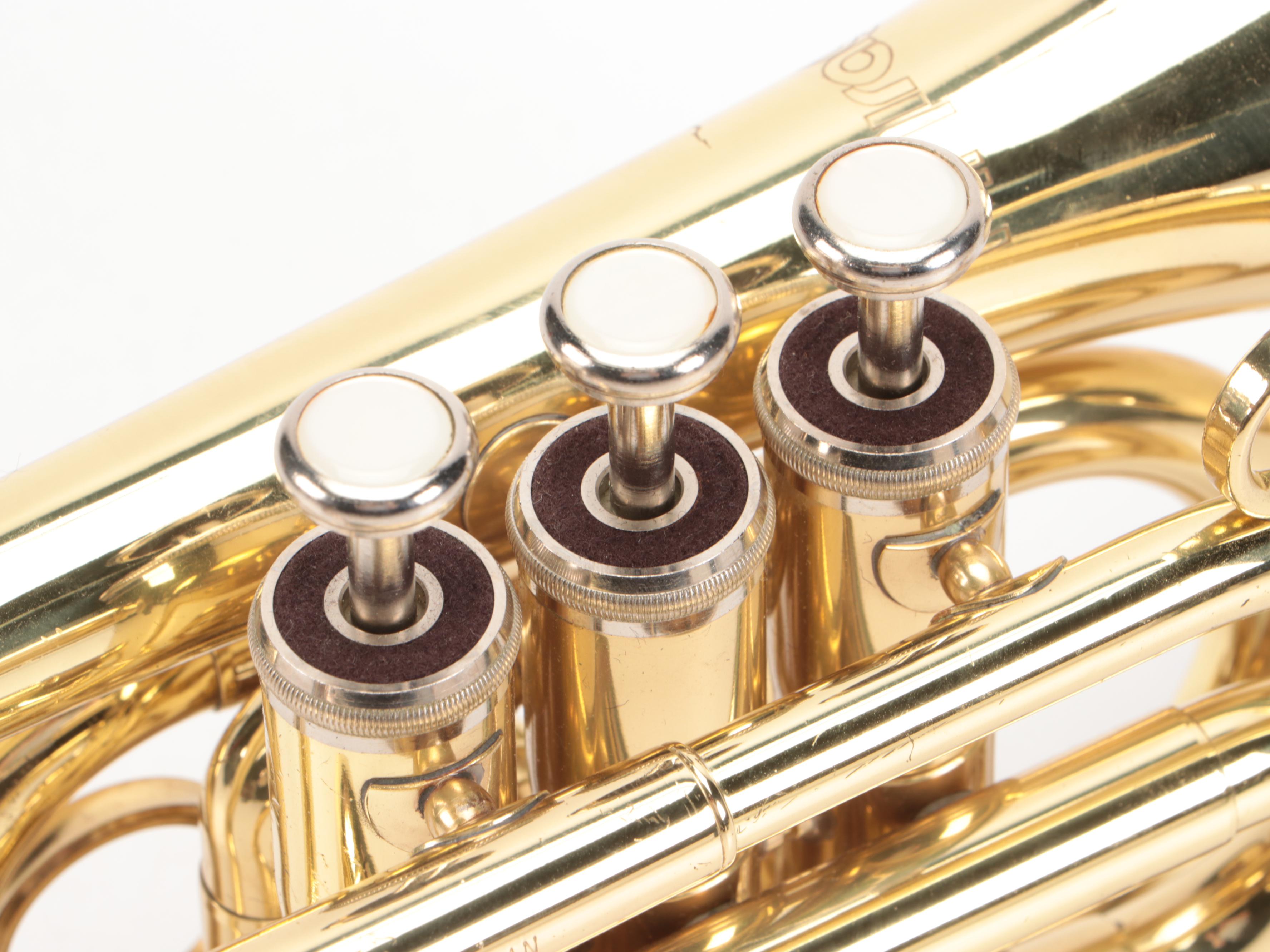 Mirage Brass Pocket Trumpet with Hardside Plastic Travel Case