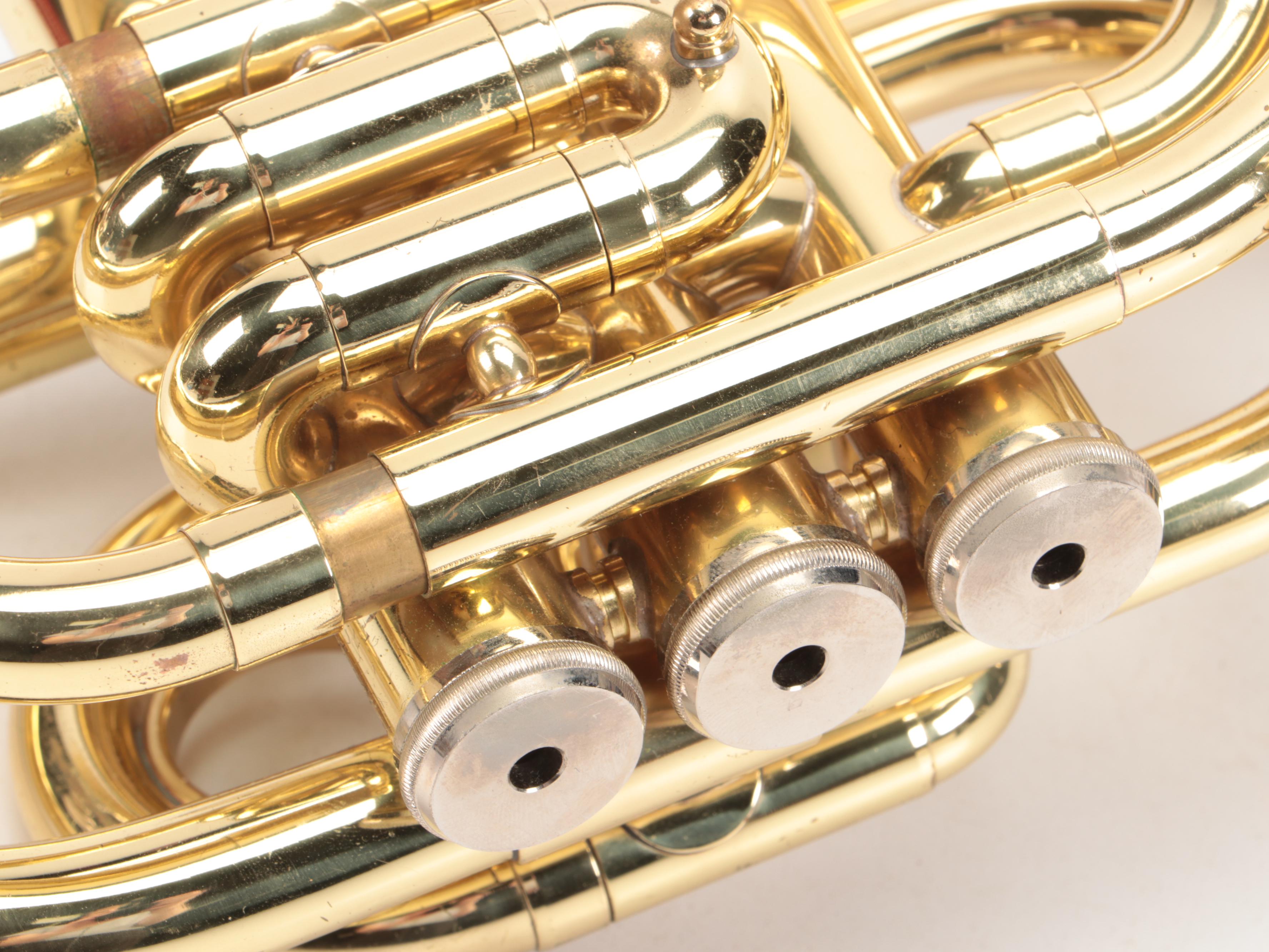 Mirage Brass Pocket Trumpet with Hardside Plastic Travel Case