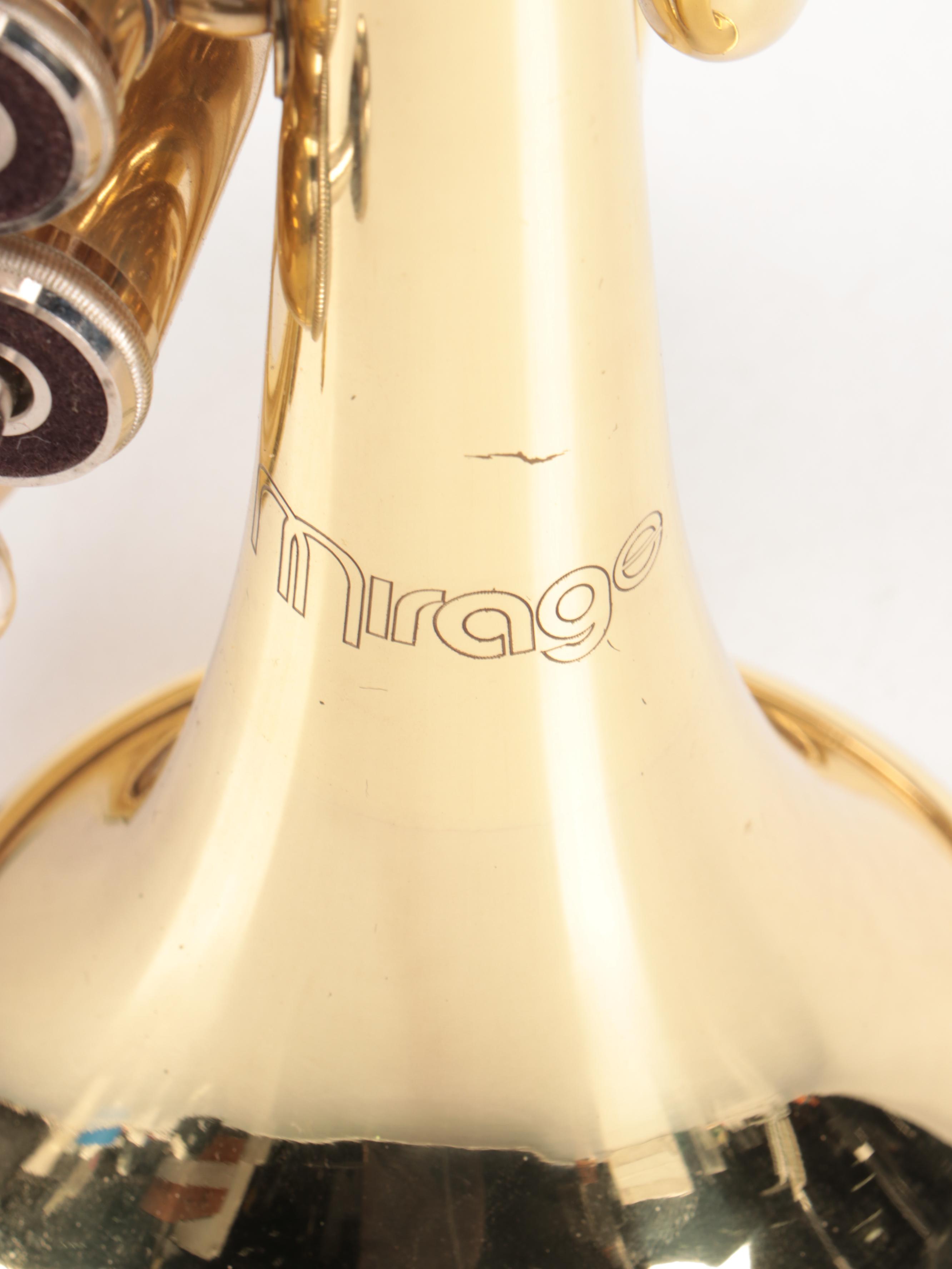 Mirage Brass Pocket Trumpet with Hardside Plastic Travel Case