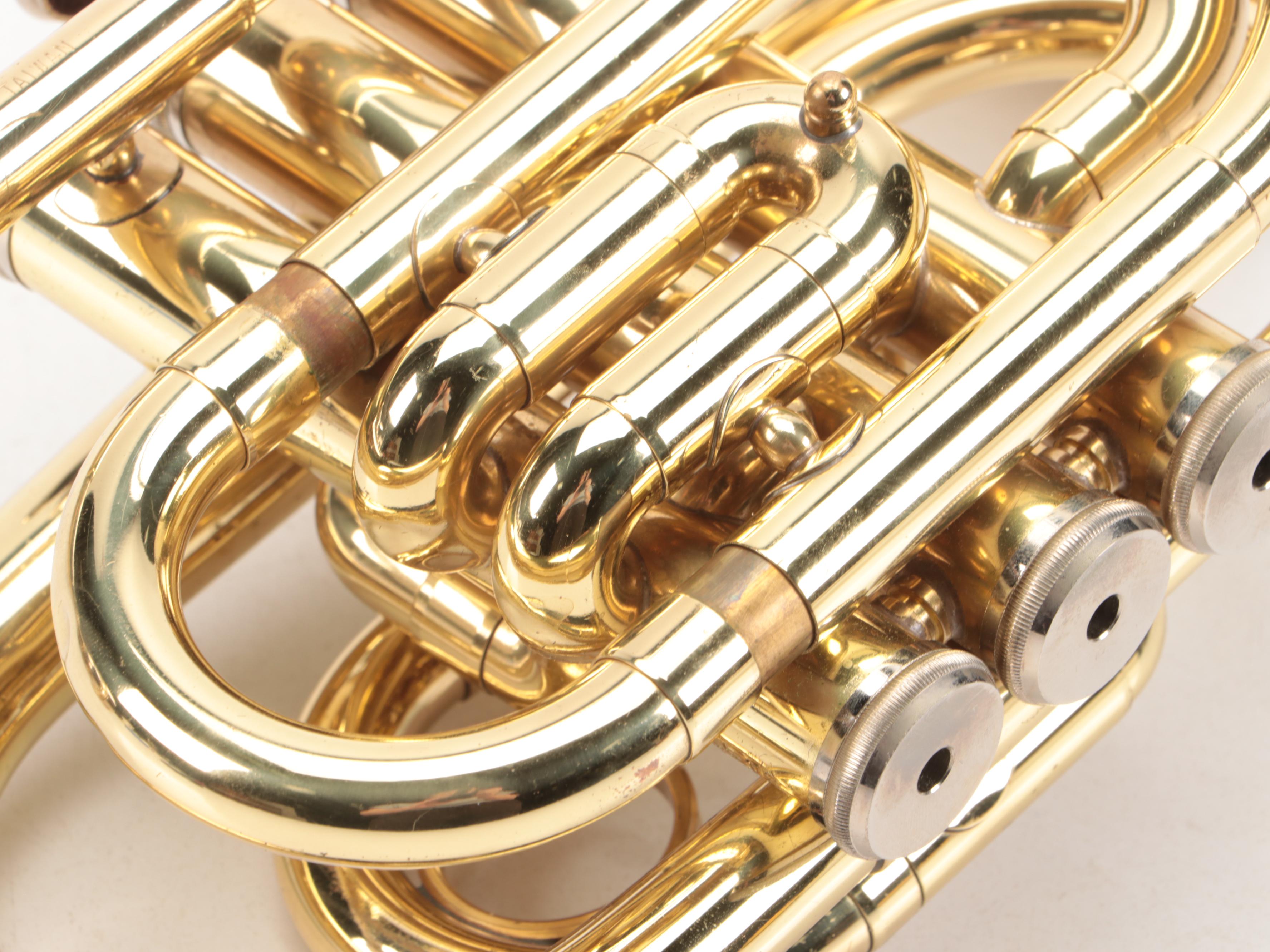 Mirage Brass Pocket Trumpet with Hardside Plastic Travel Case