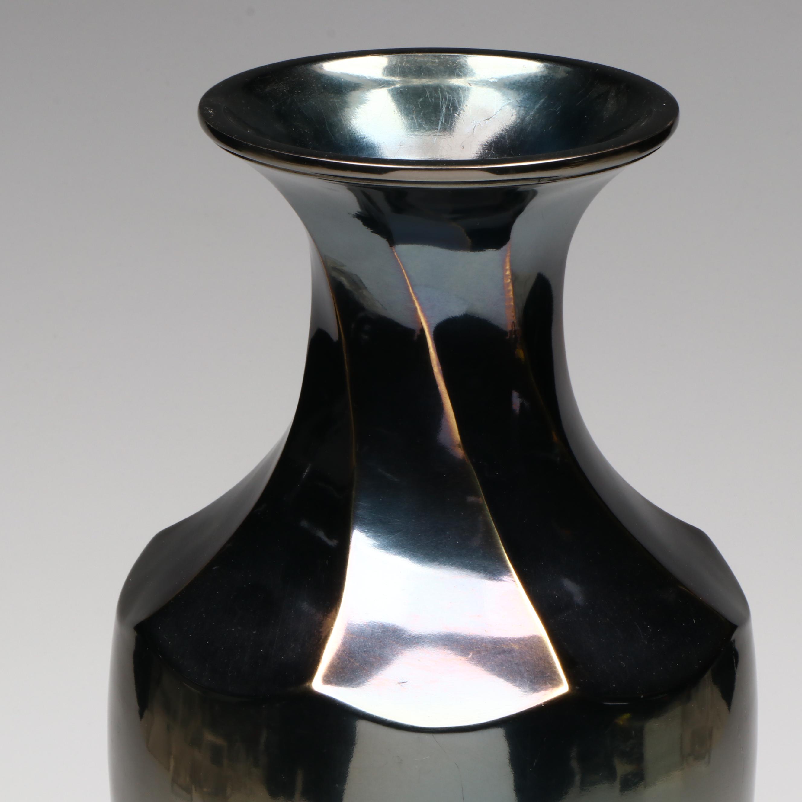 Metallic Glazed Vase
