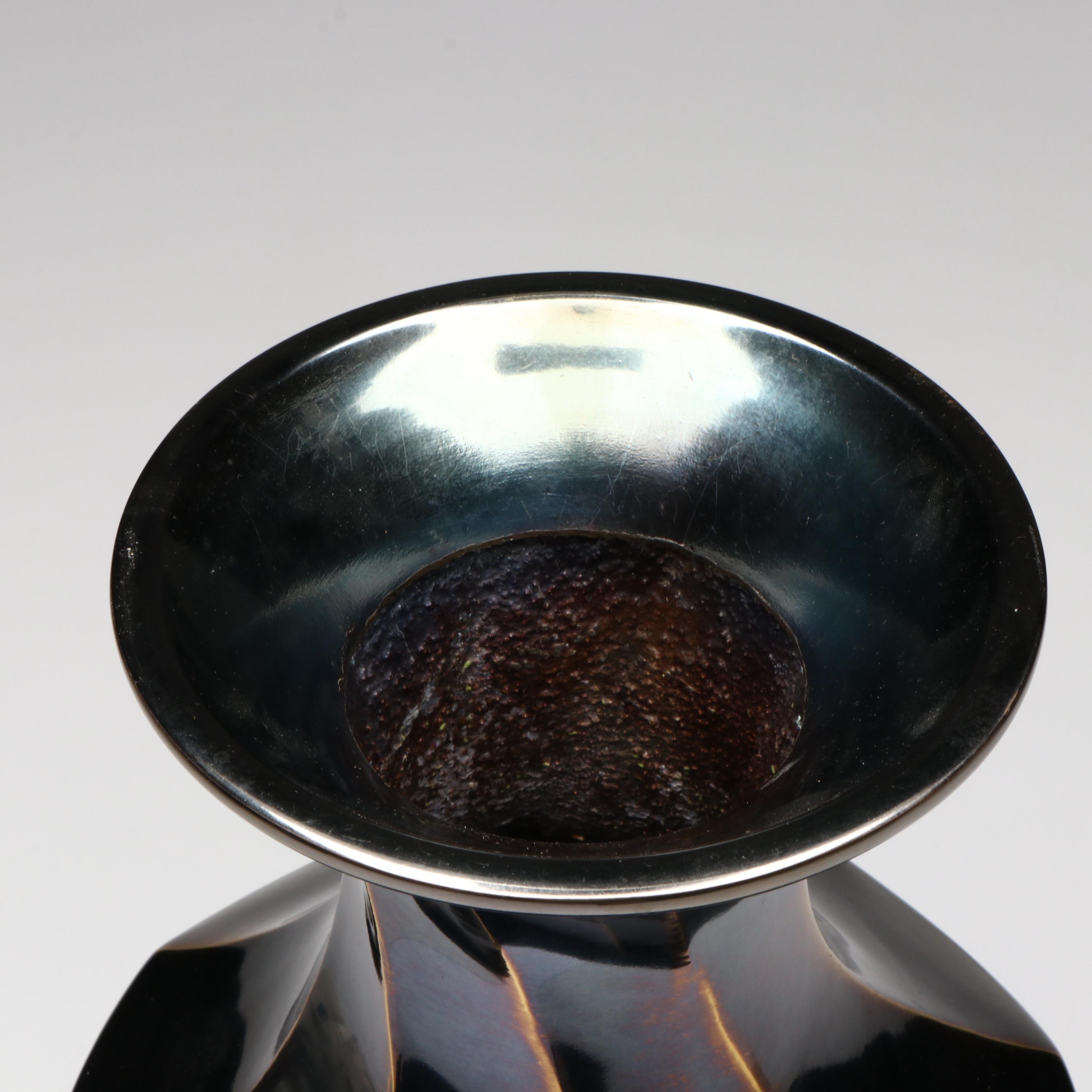 Metallic Glazed Vase