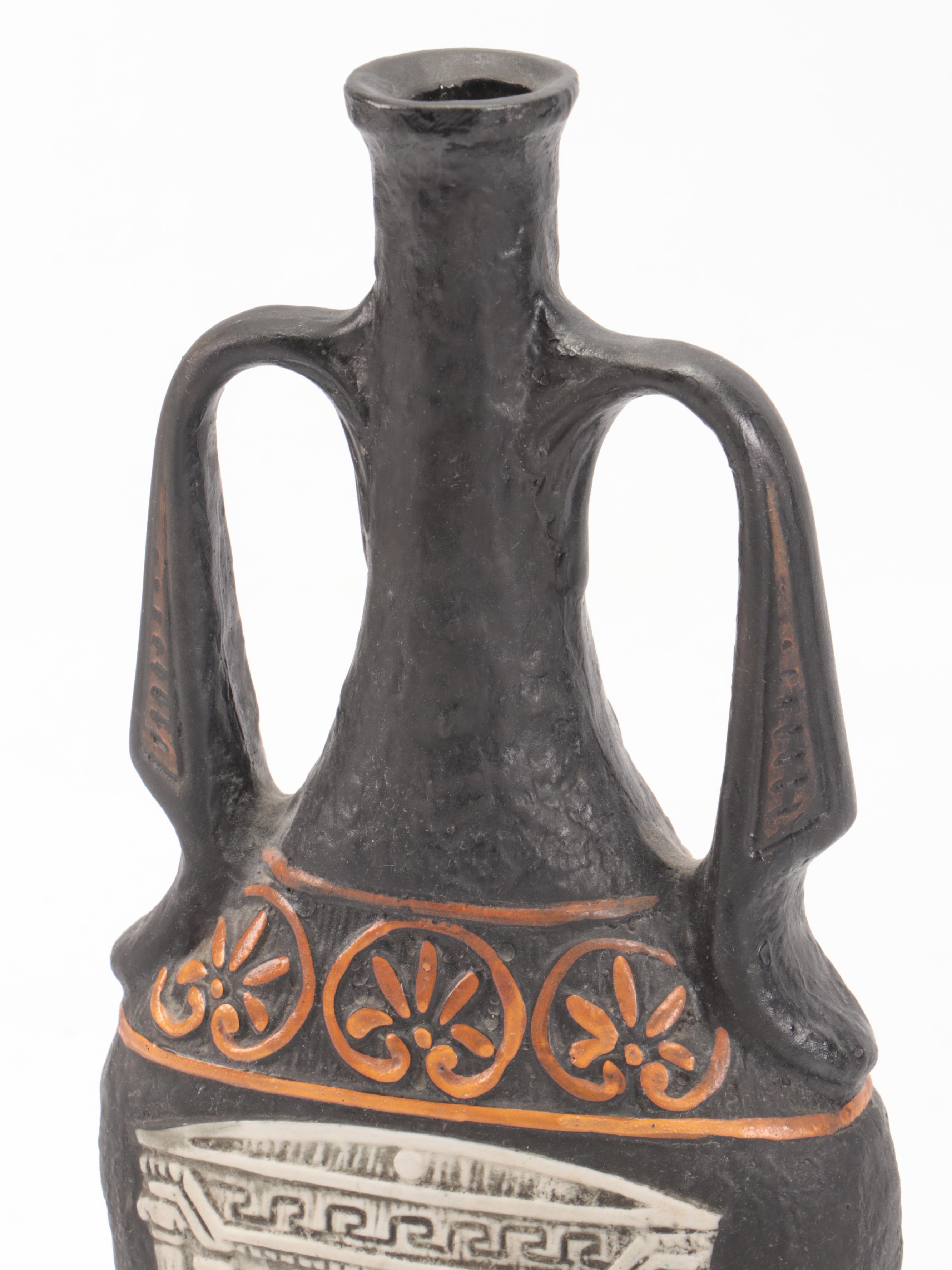 Italian Ceramic Amphora Vase with Neoclassical Relief Scene