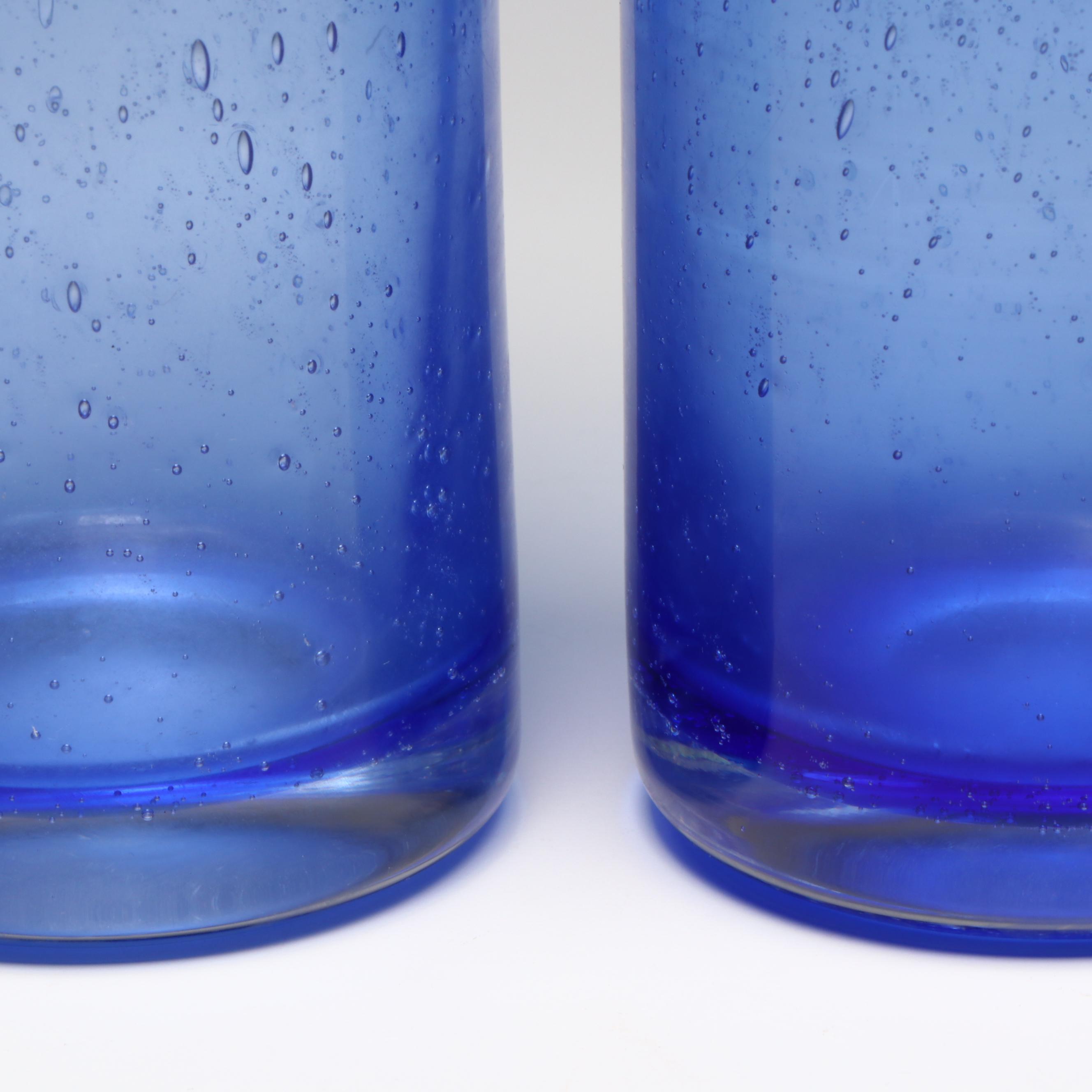 Cobalt Suspended Bubble Glass Tumblers