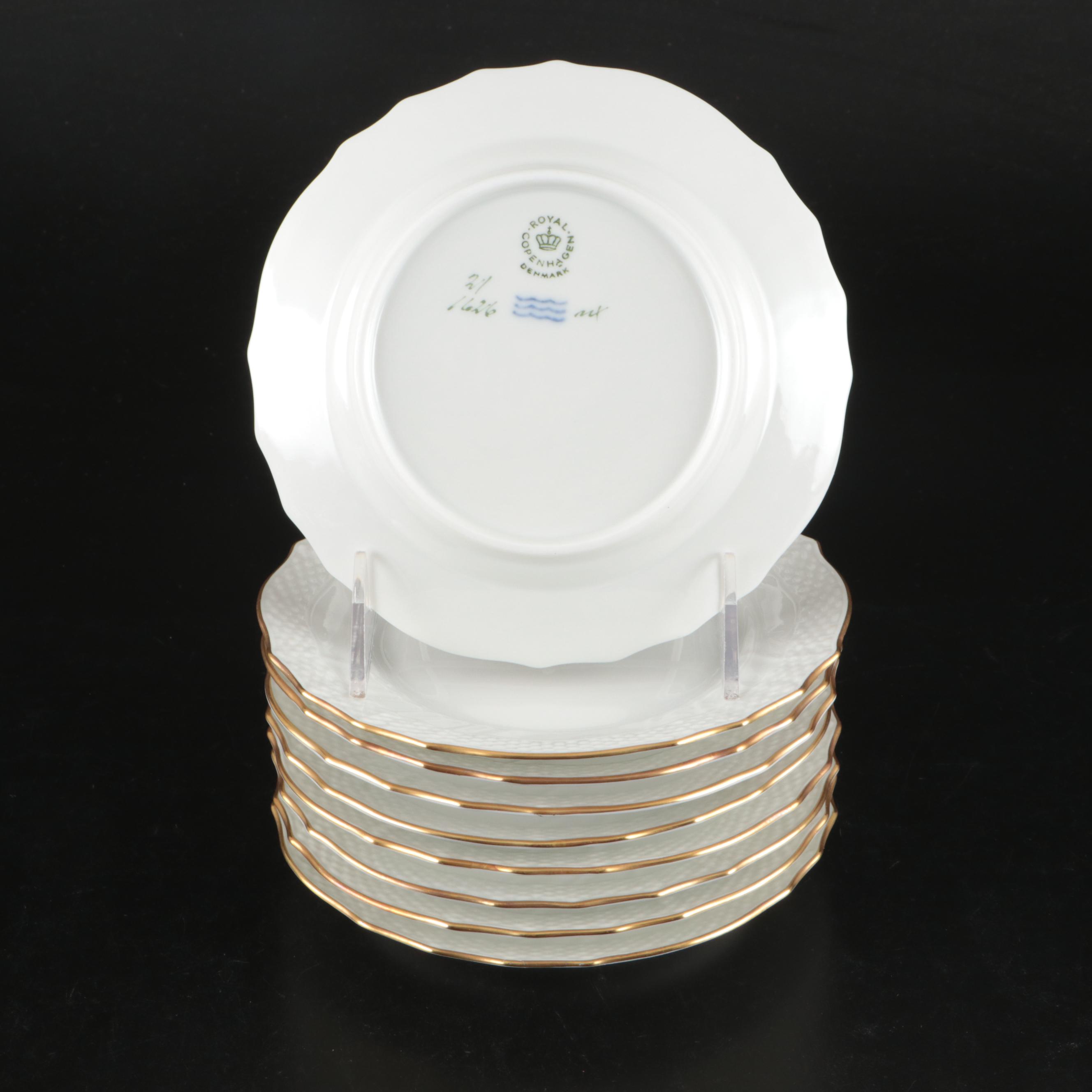 Gilt Rose Glass Stemware with Royal Copenhagen Porcelain Plates