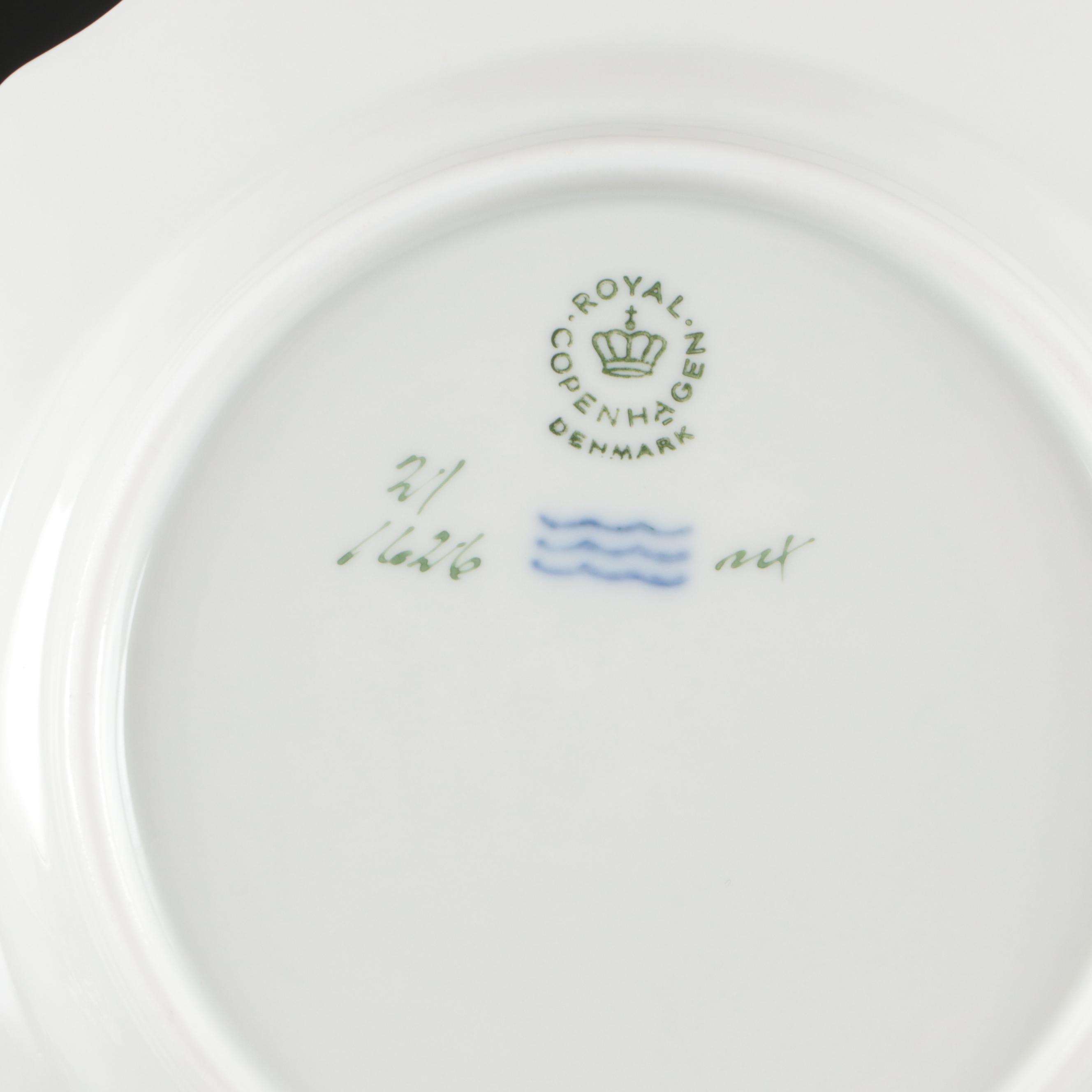 Gilt Rose Glass Stemware with Royal Copenhagen Porcelain Plates