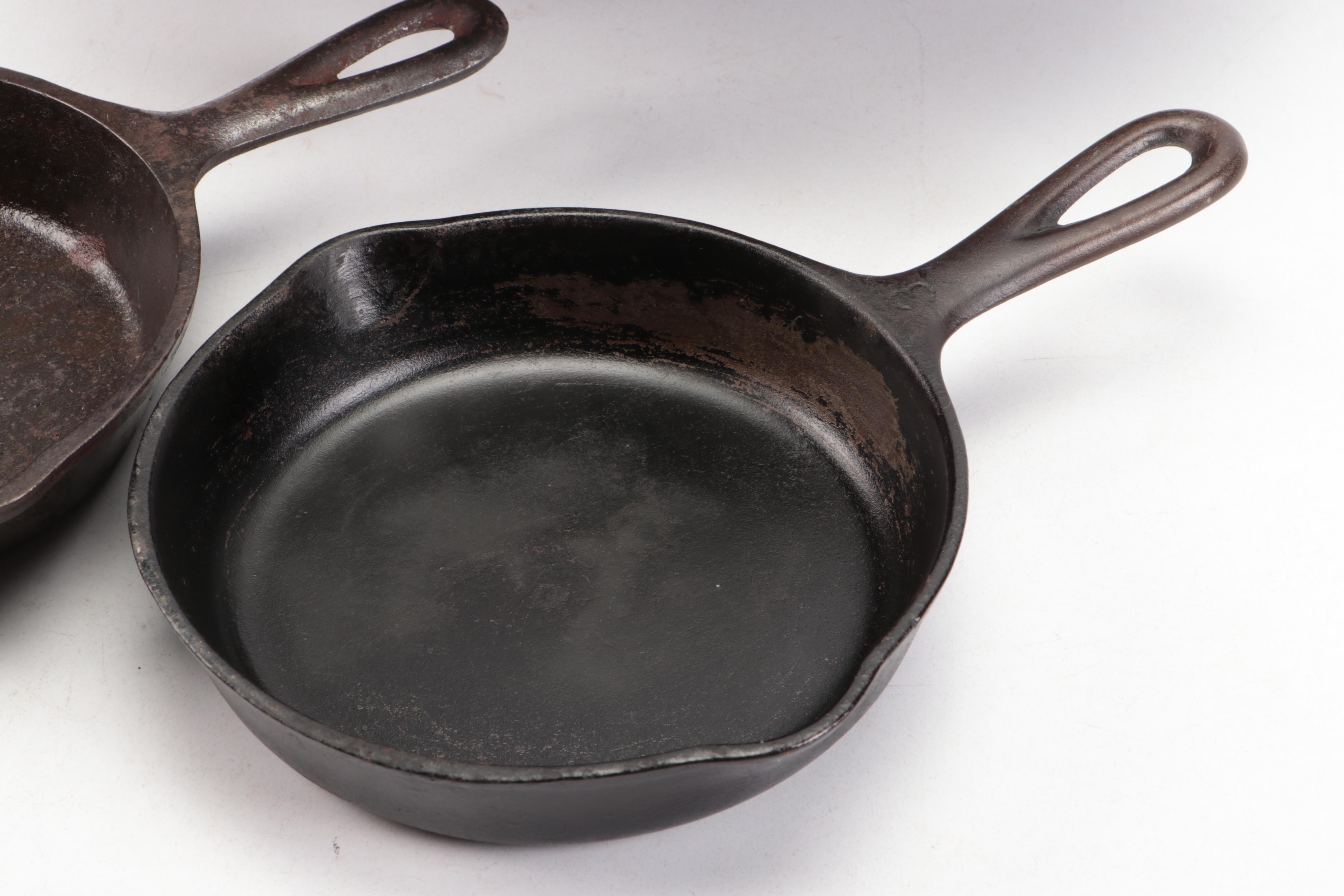 Lodge Cast Iron Wok with Wagner and Other Skillets