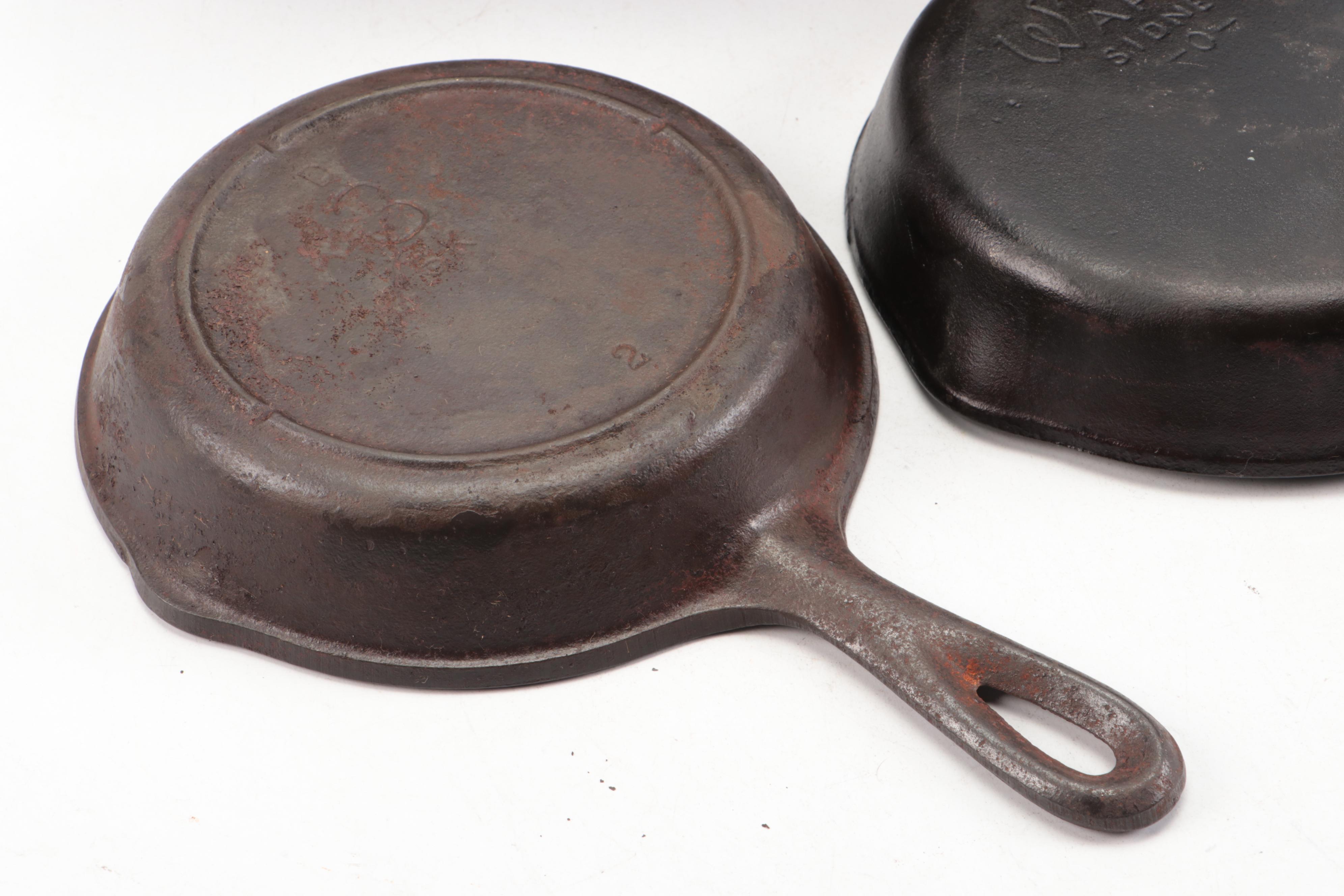 Lodge Cast Iron Wok with Wagner and Other Skillets