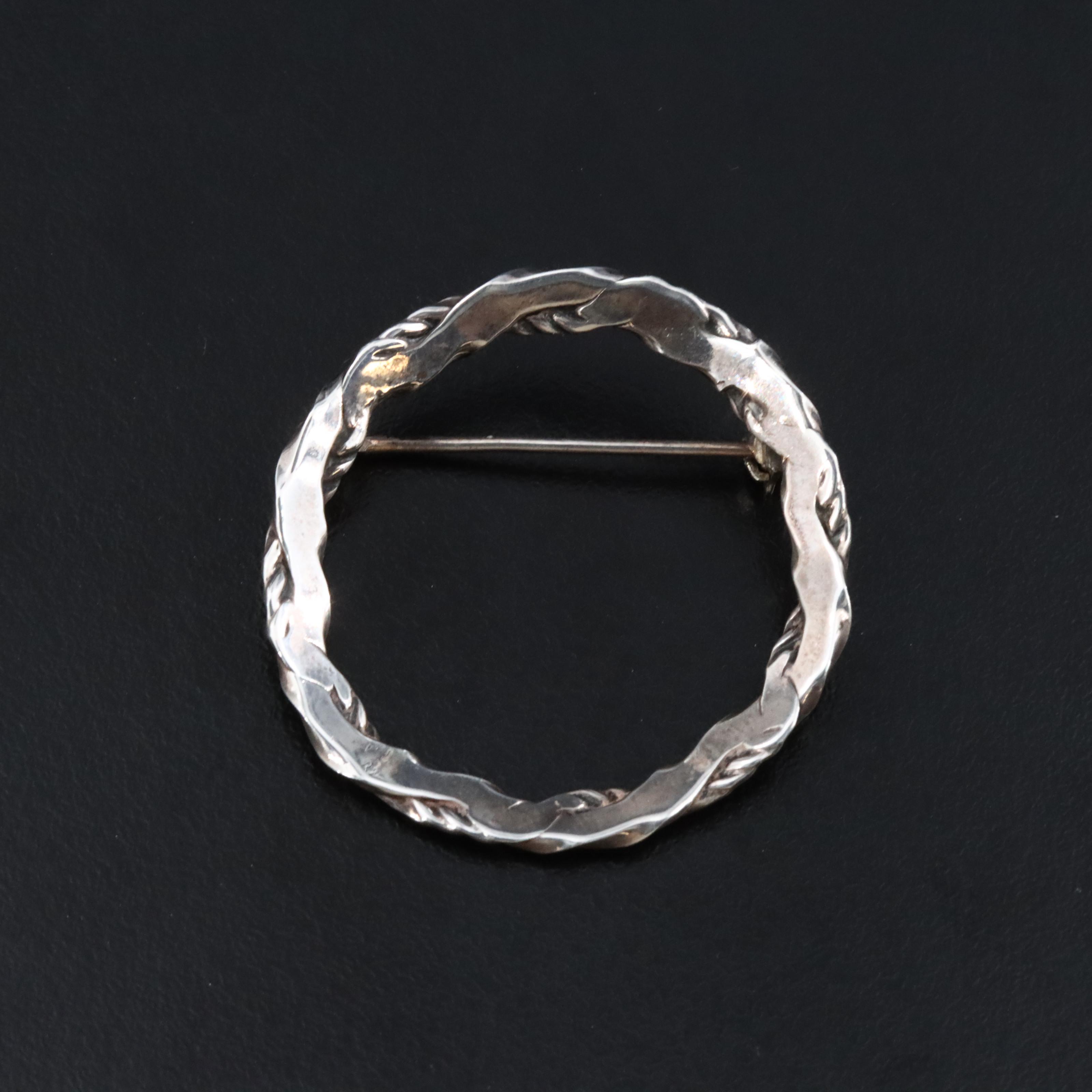 Beau Sterling  Circle Brooch