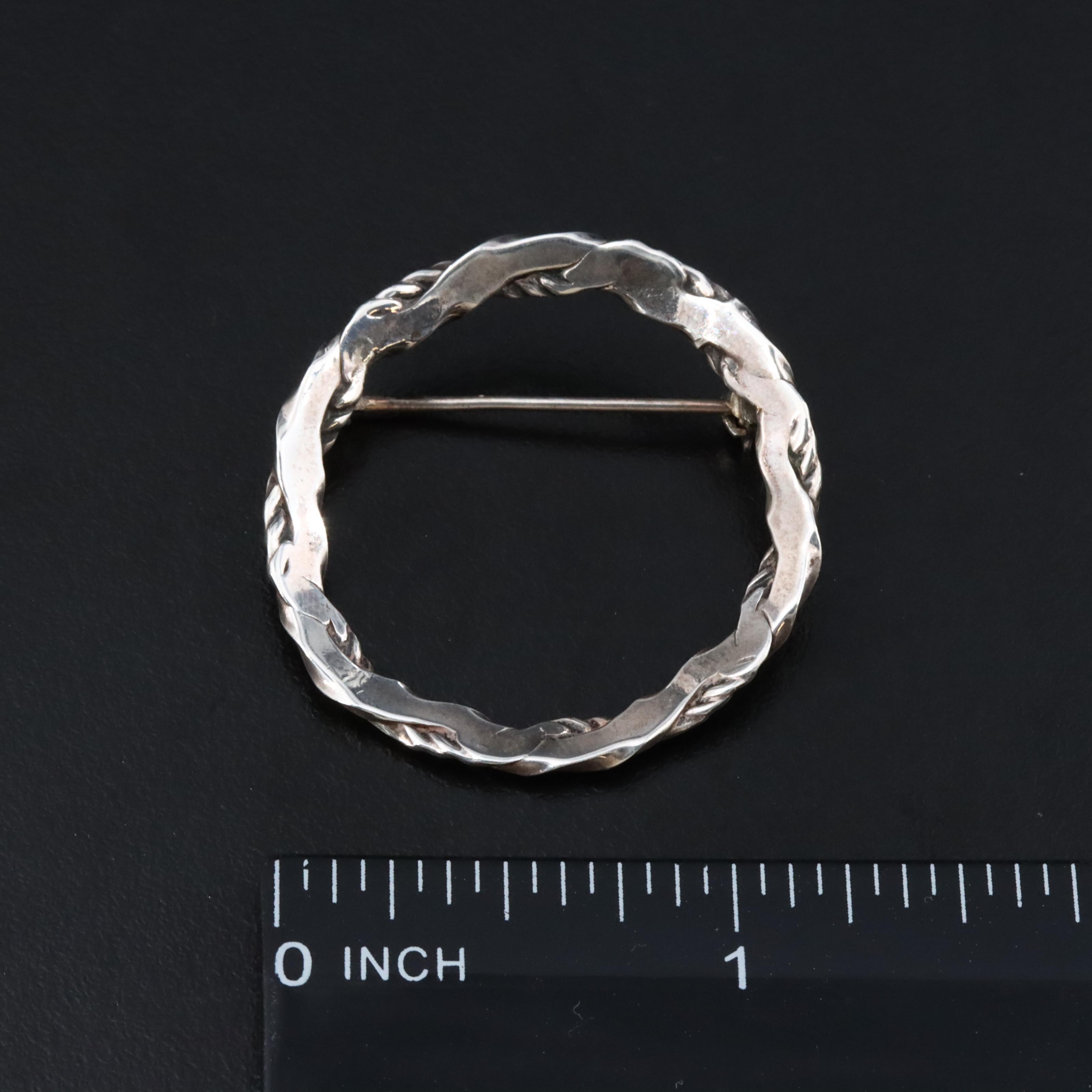 Beau Sterling  Circle Brooch