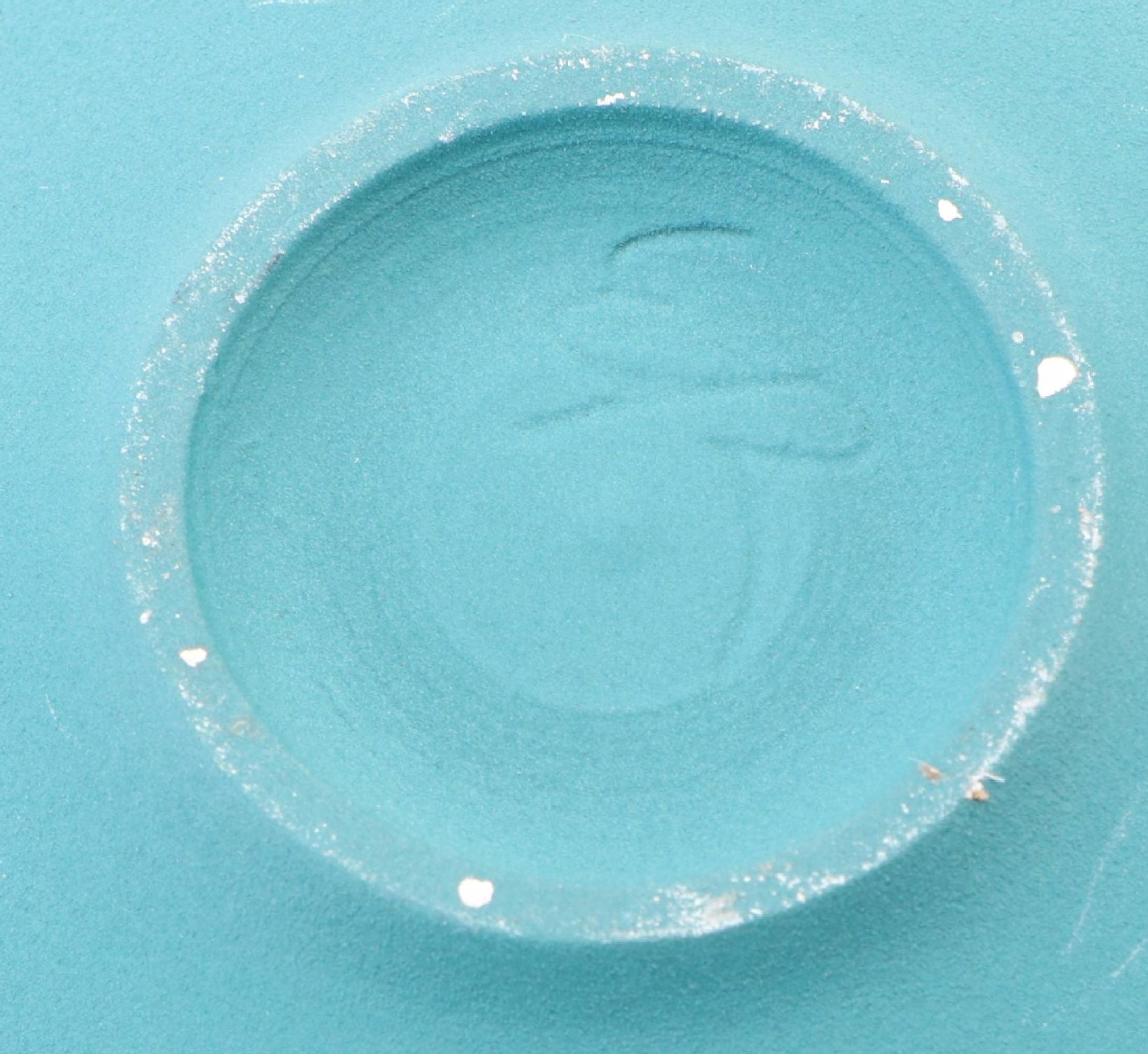 Emily Rossheim Art Pottery Matte Teal Ombré and Red Ceramic Bowl