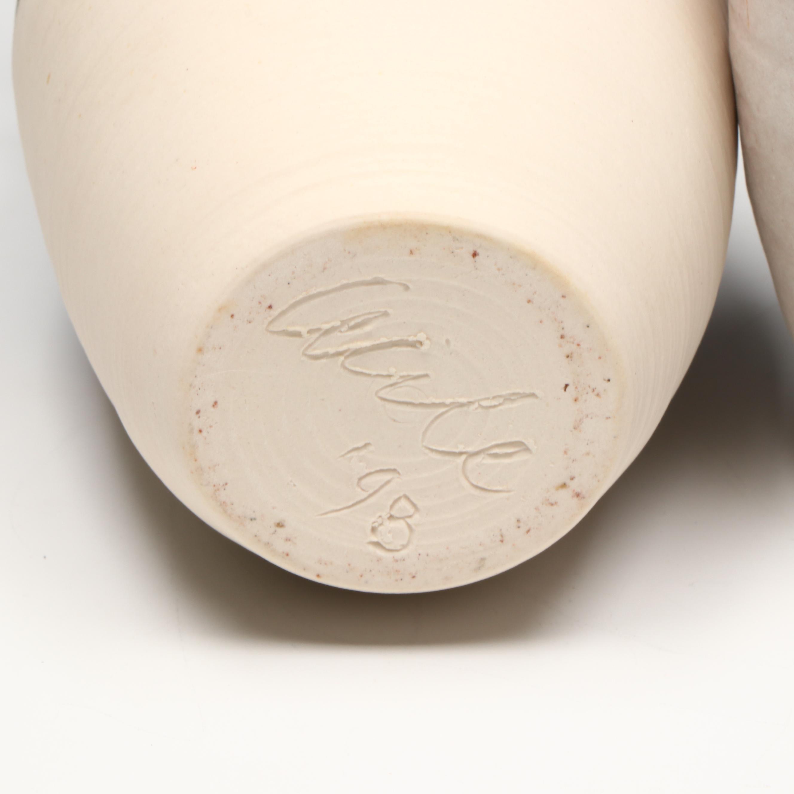 Carved and Etched Art Pottery Vases