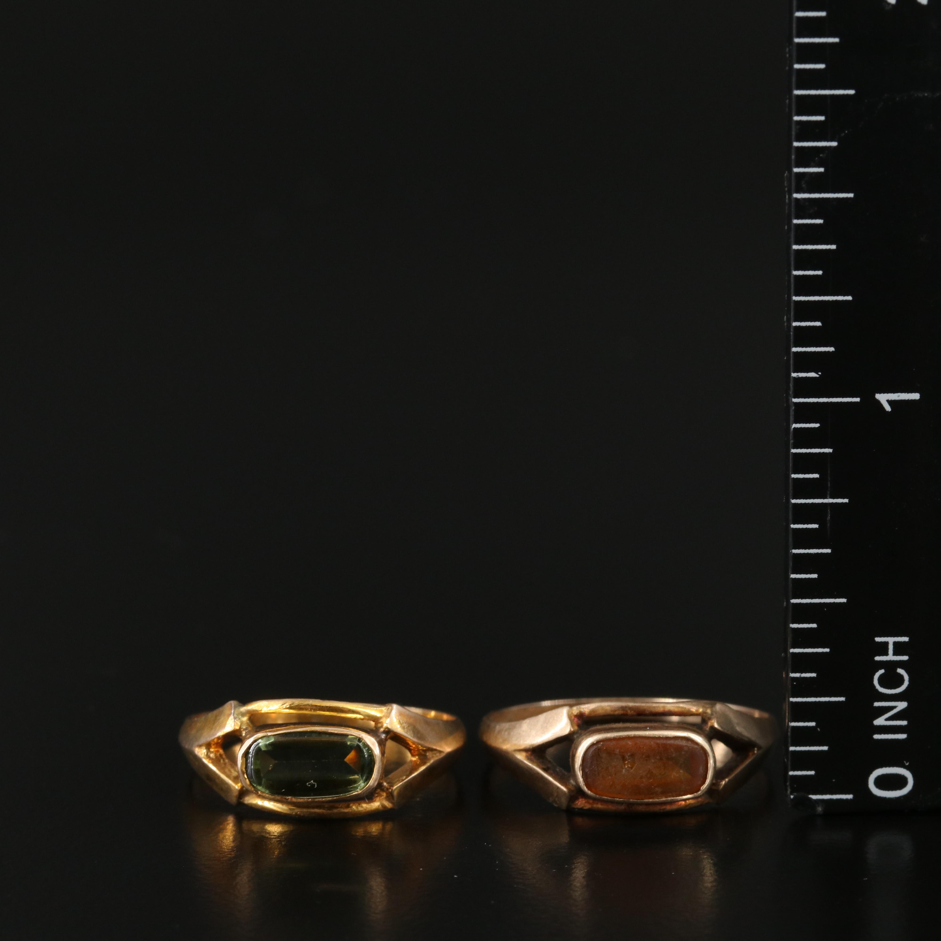 Vintage 10K Glass Rings