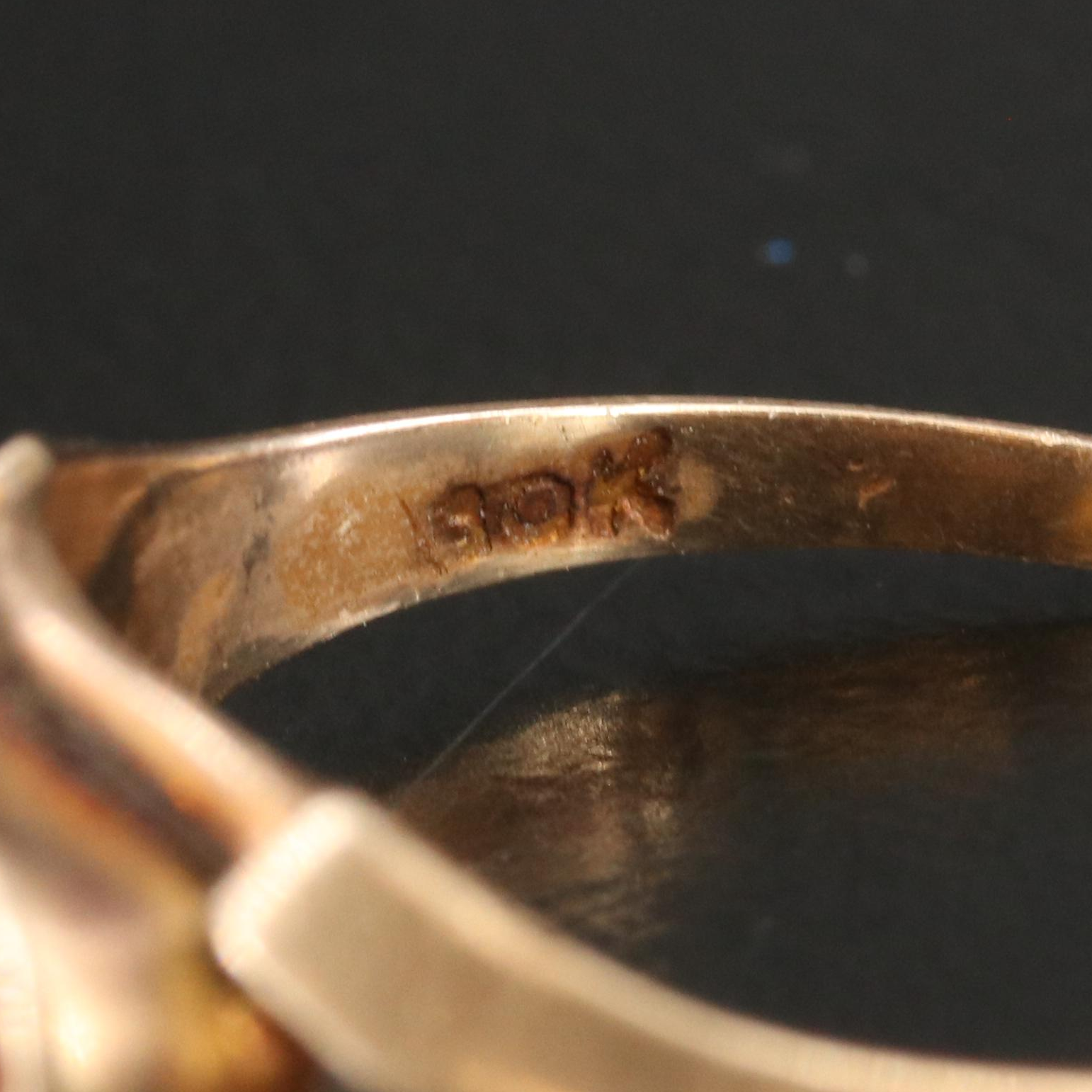 Vintage 10K Glass Rings