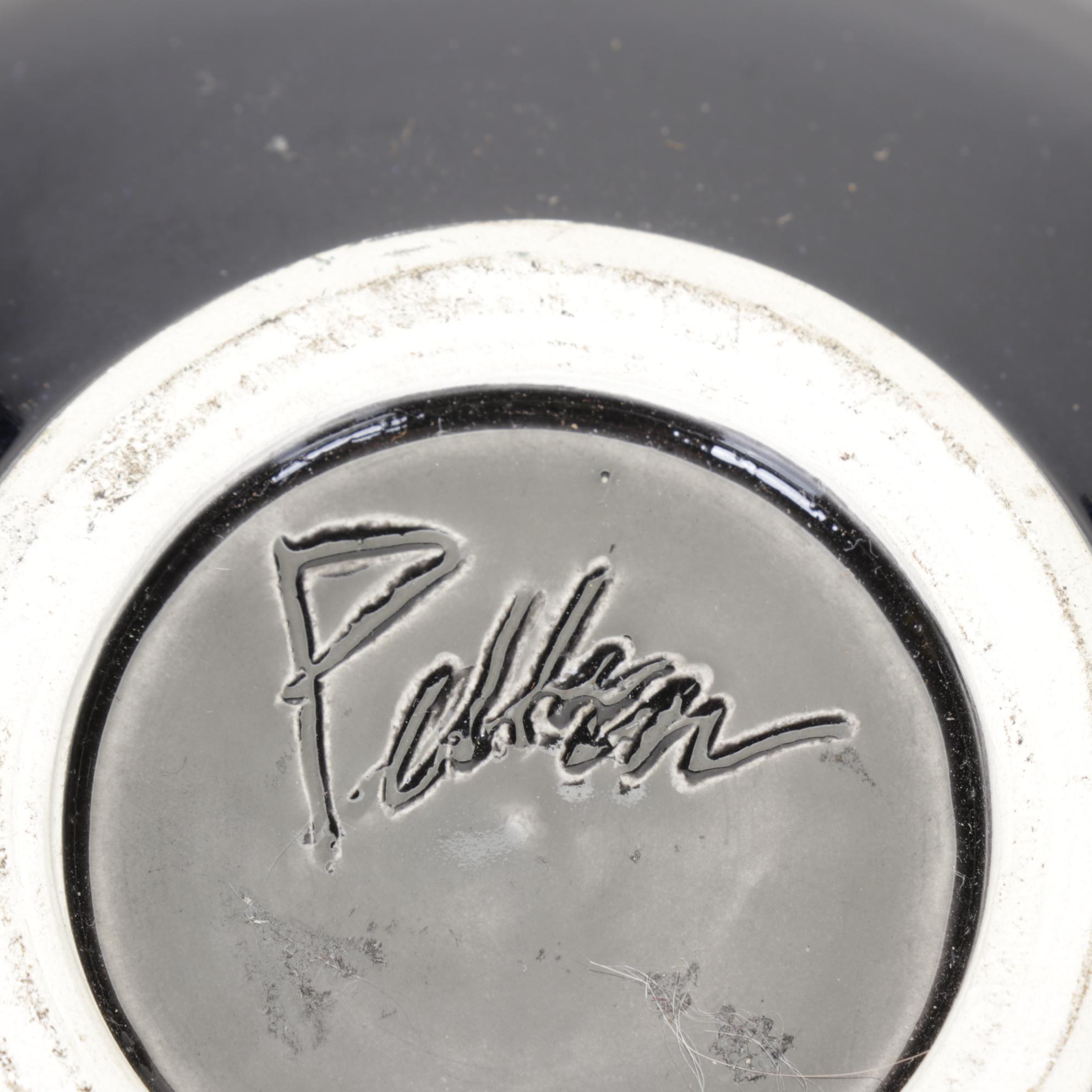 Studio Art Pottery "Fat Lava" Style Geometric Relief Glaze Vase